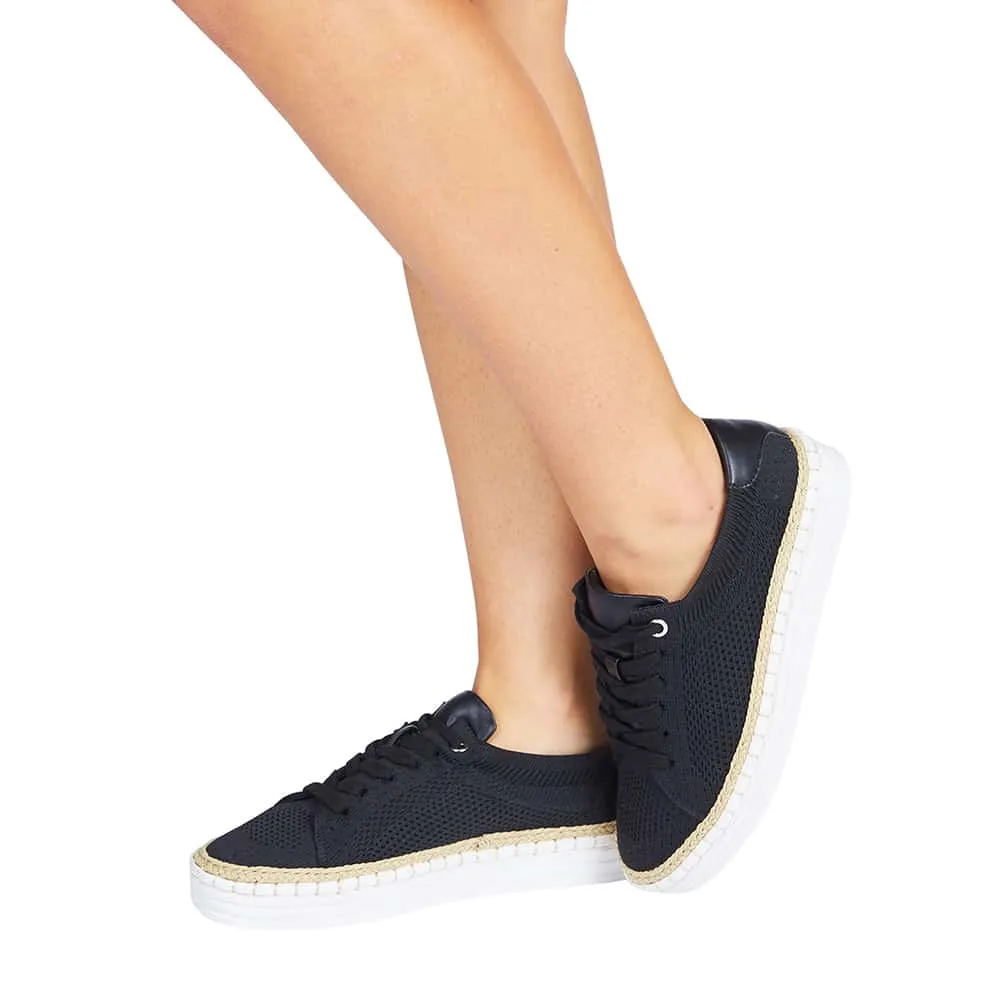 Herald Sneaker in Black Fabric