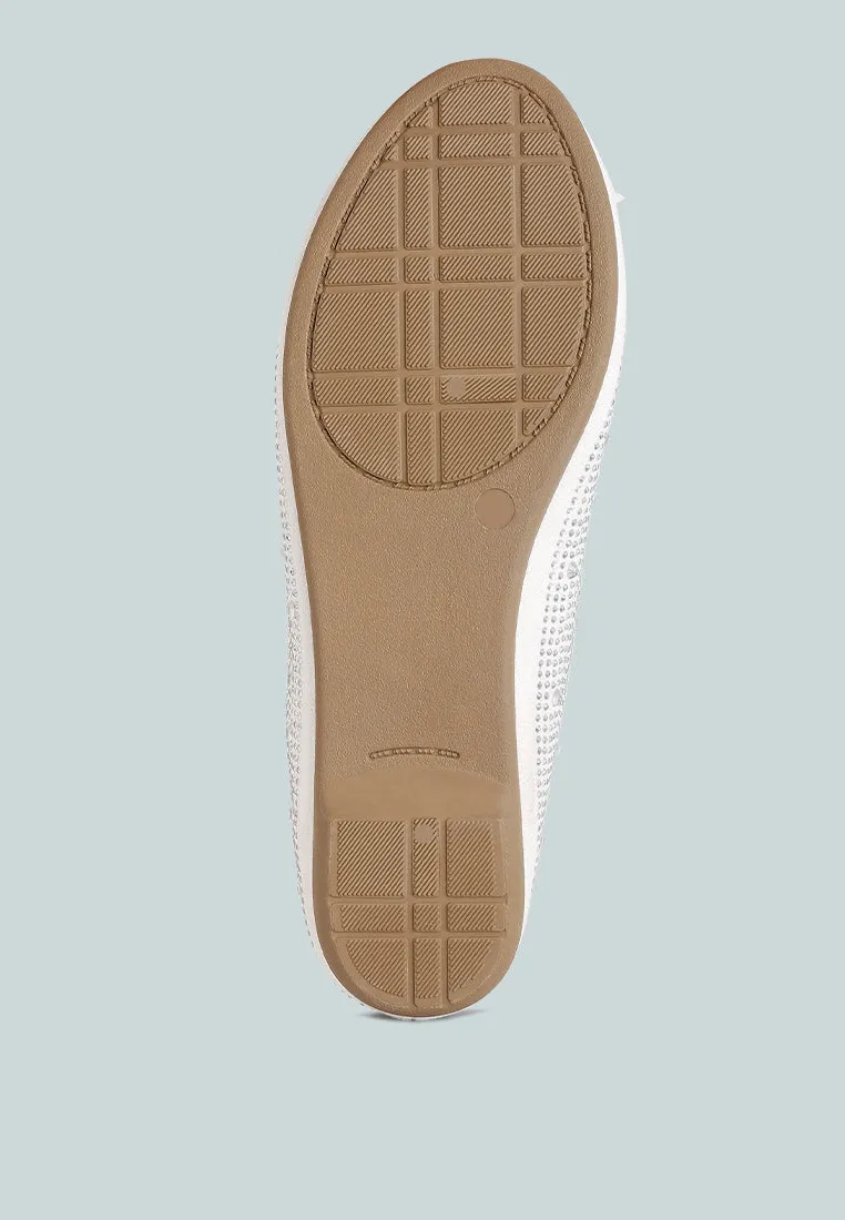 hosana rhinestones and stud embellished ballet flats