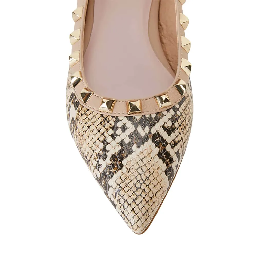Iggy Flat in Natural Leather