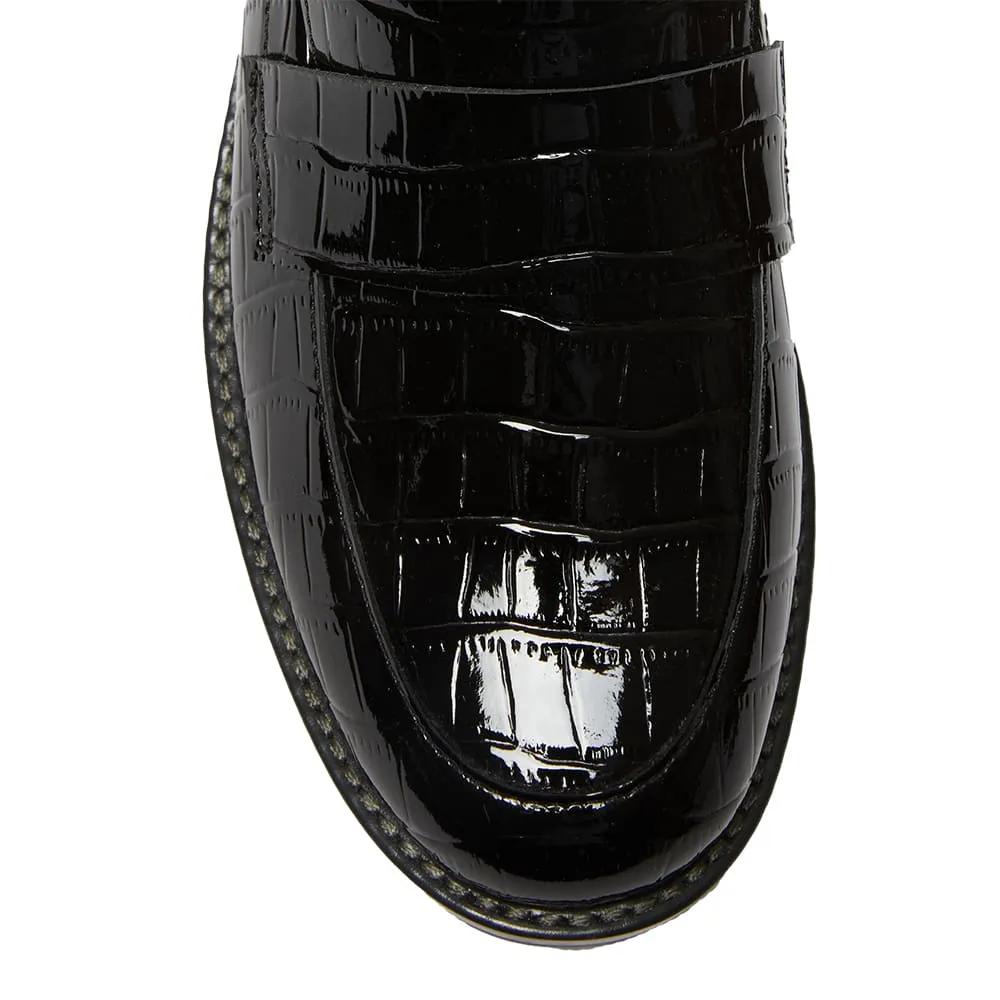 Infinity Loafer in Black Croc