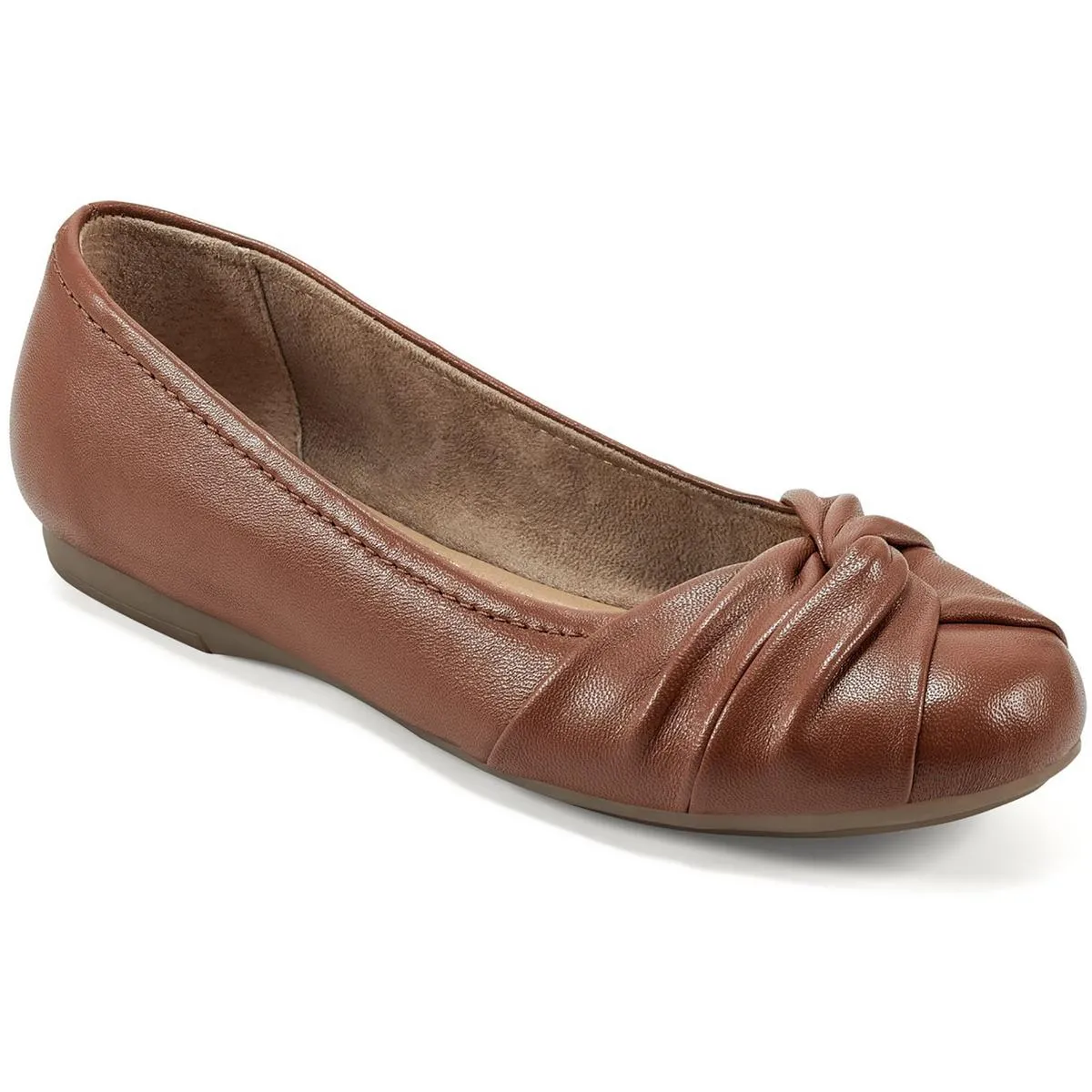 Jacci Womens Leather Slip-On Ballet Flats