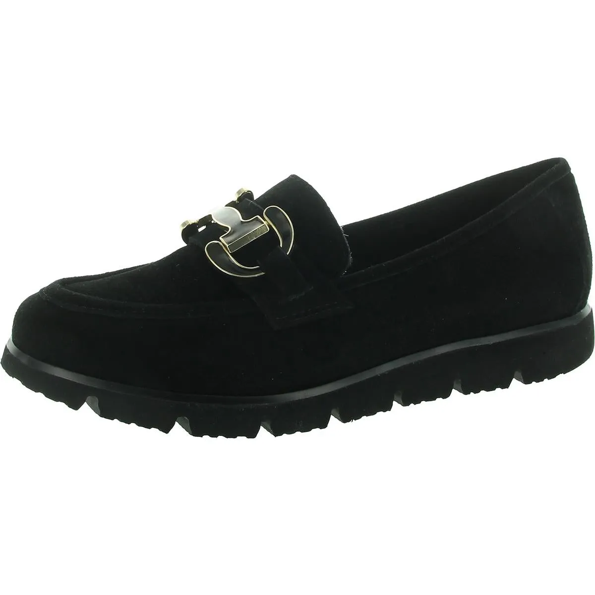 JARDS Womens Buckle Manmade Loafers