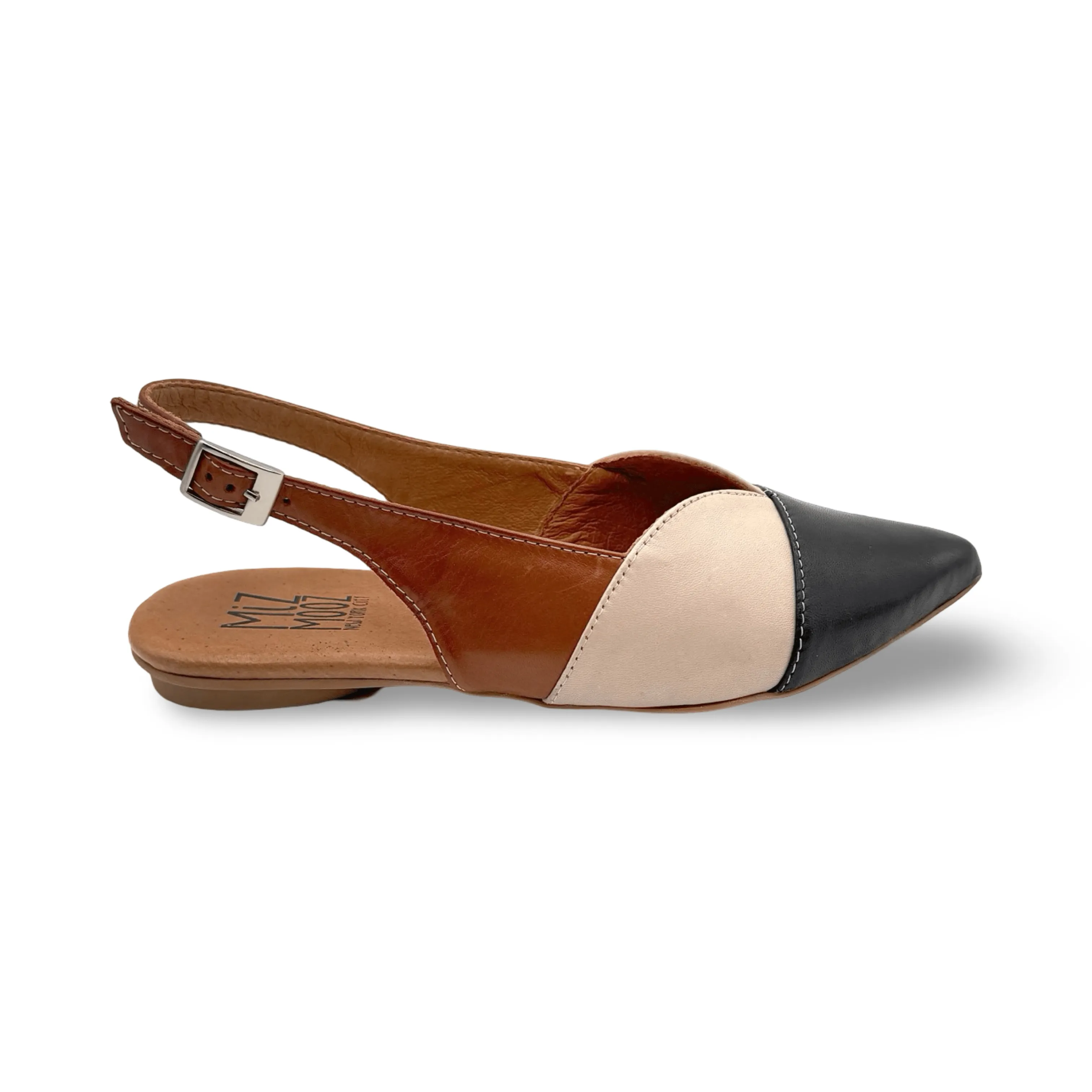 Jayden Black/Cream/Brown Flat