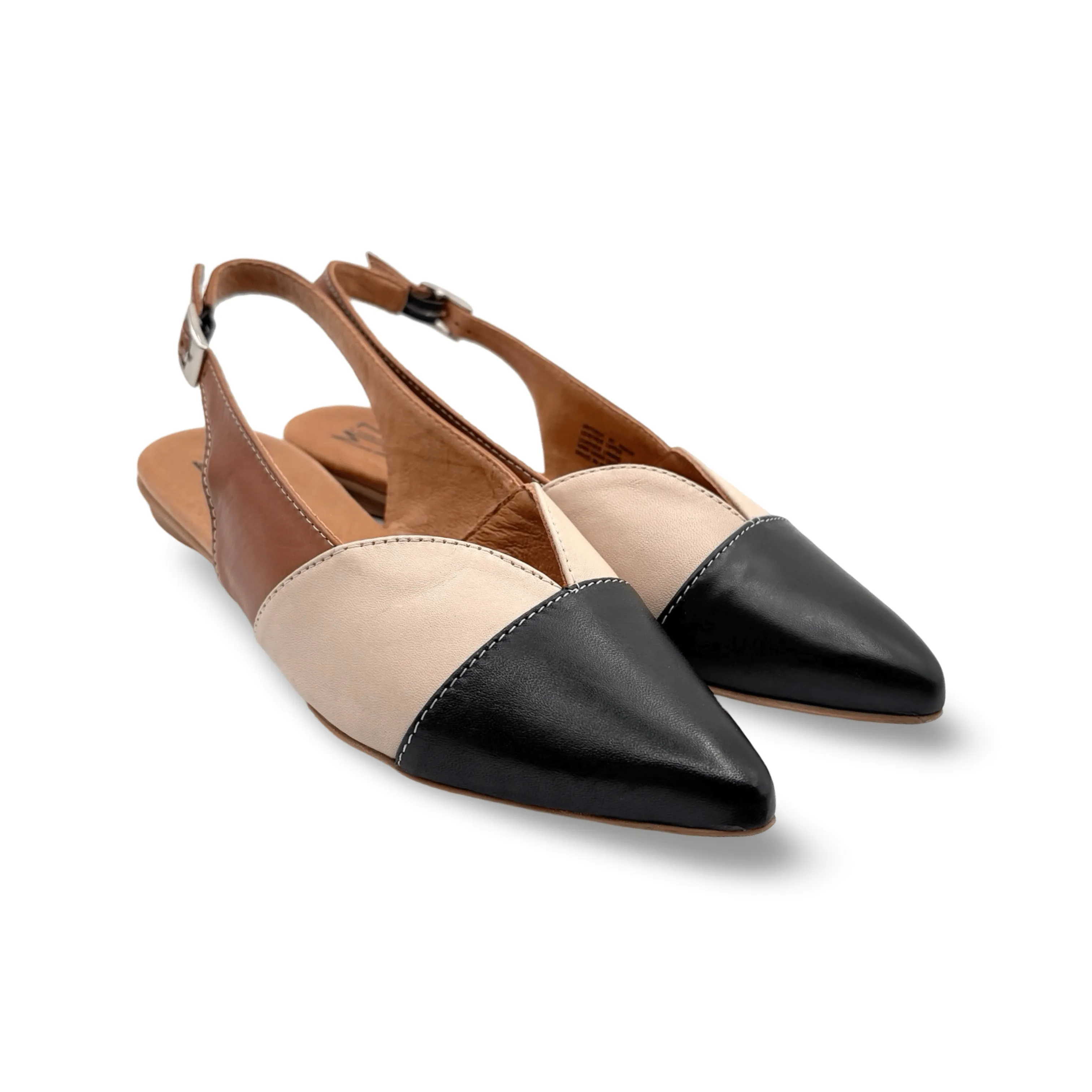 Jayden Black/Cream/Brown Flat