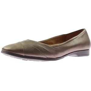 Jaye Womens Leather Slip On Ballet Flats