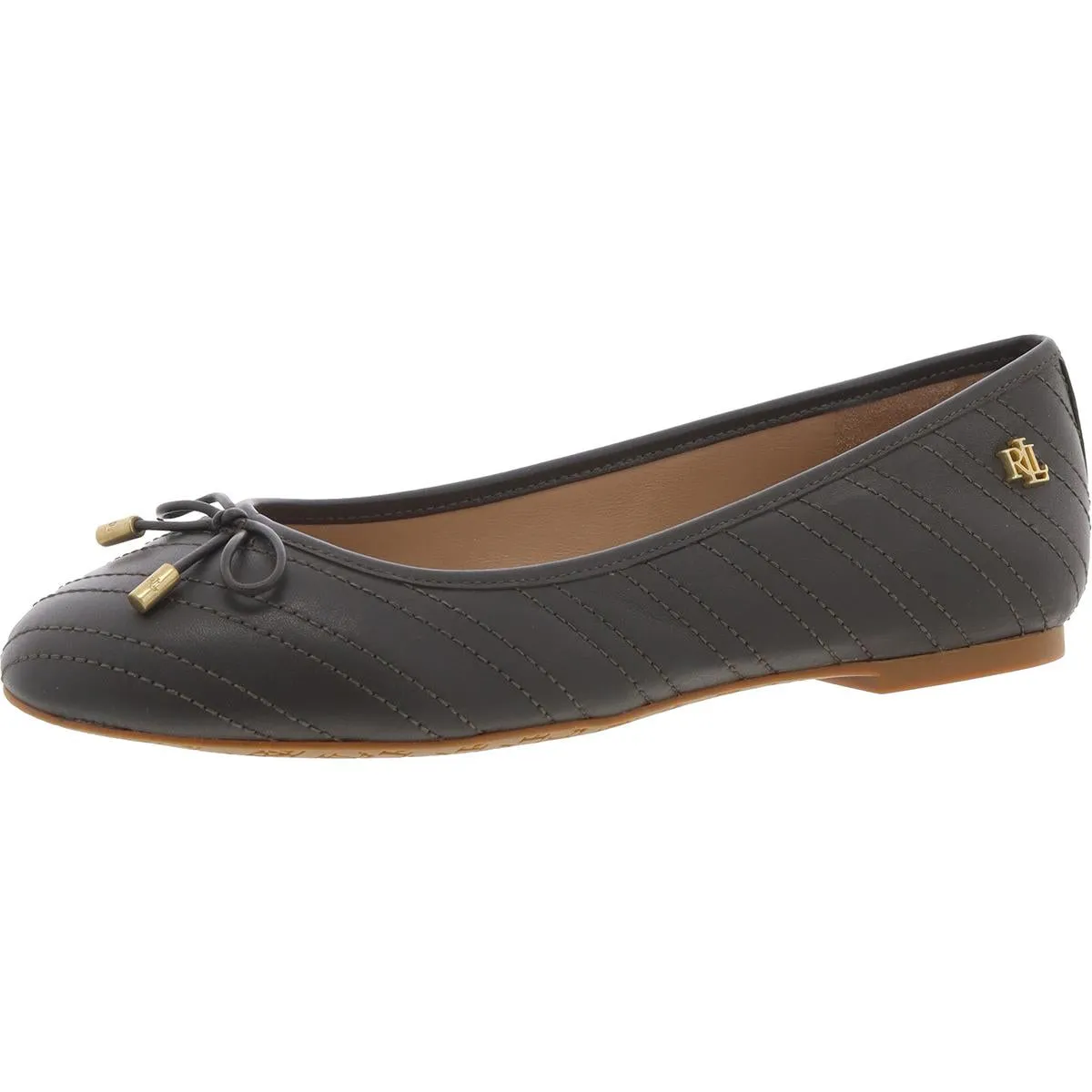 Jayna Womens Leather Round Toe Ballet Flats