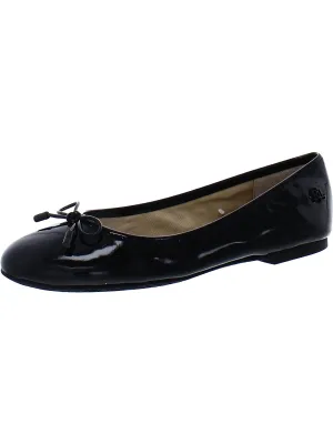 Jayna Womens Leather Round Toe Ballet Flats