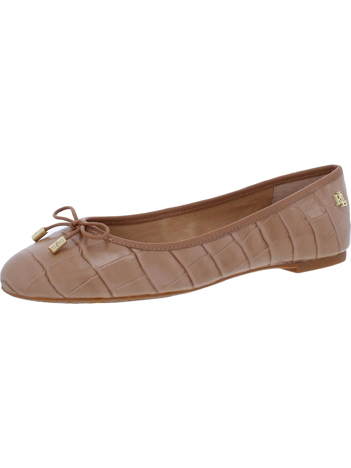 Jayna Womens Leather Round Toe Ballet Flats