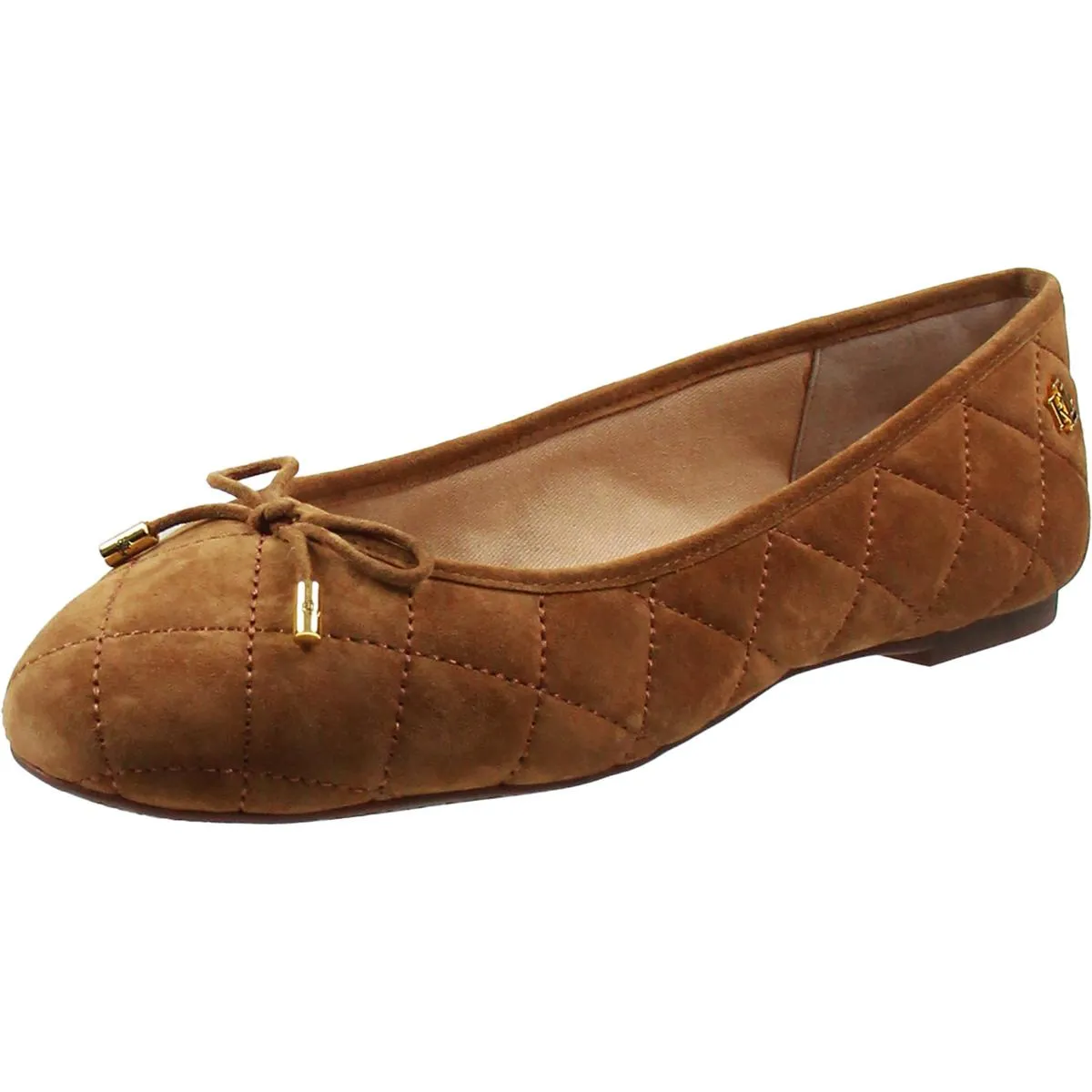Jayna Womens Leather Round Toe Ballet Flats