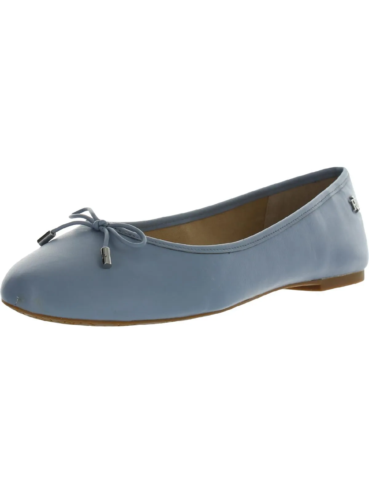 Jayna Womens Leather Round Toe Ballet Flats