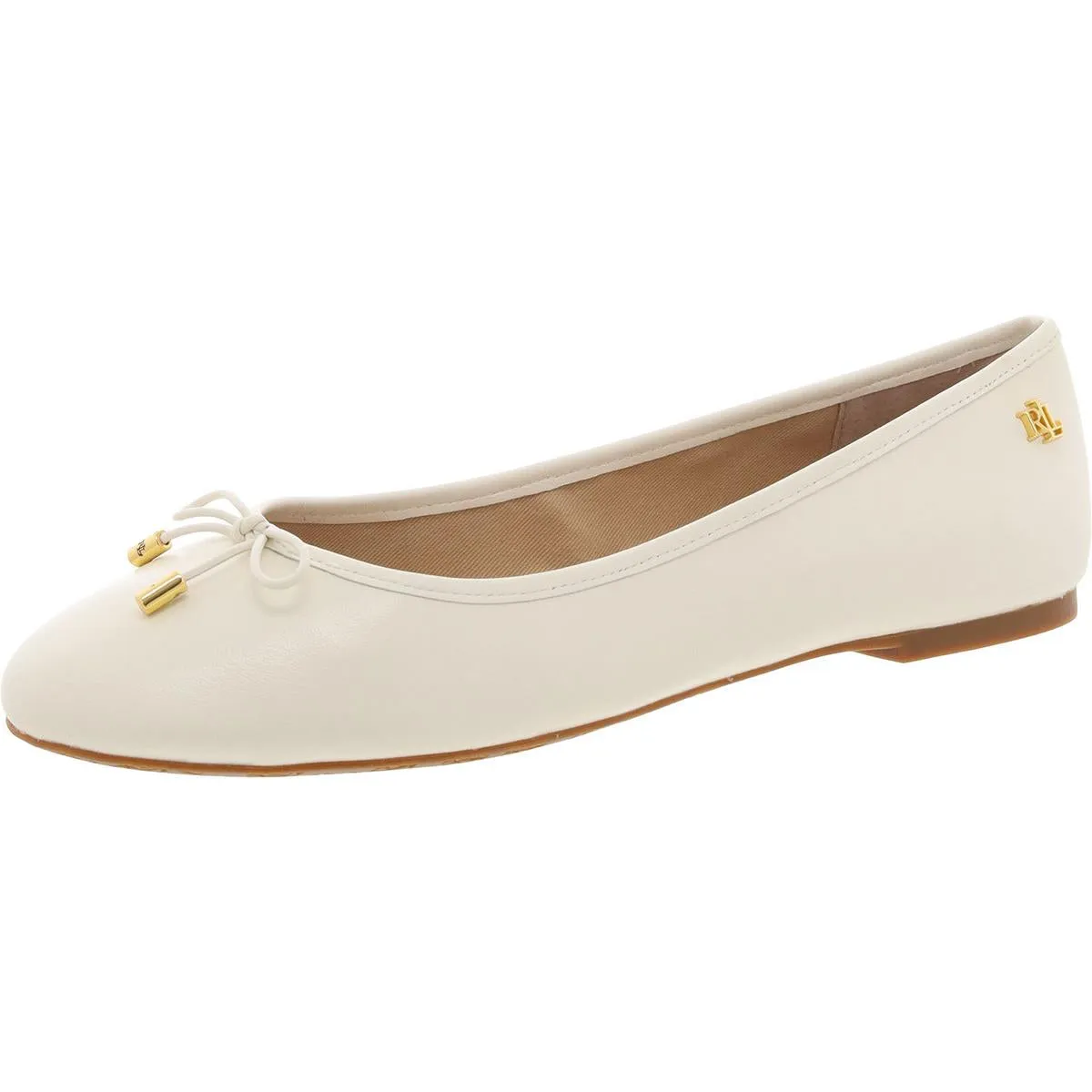 Jayna Womens Leather Round Toe Ballet Flats