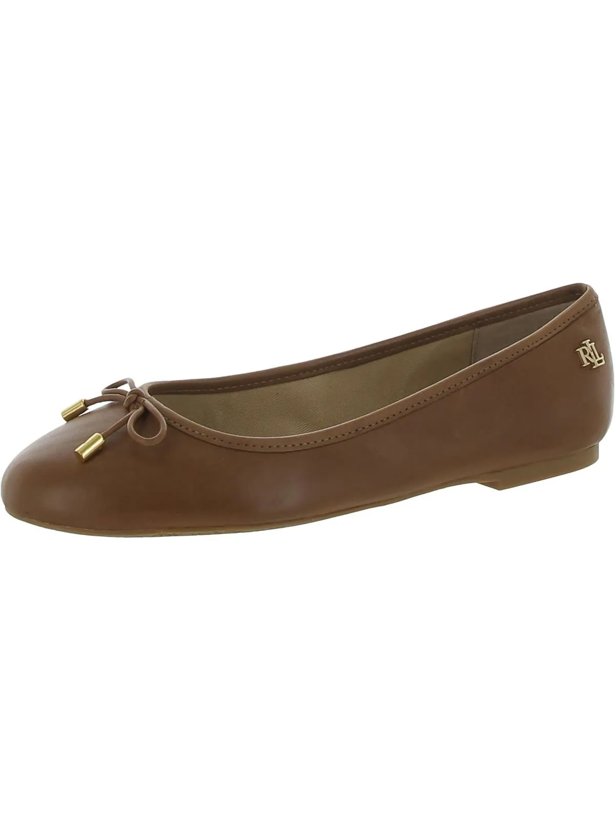 Jayna Womens Leather Round Toe Ballet Flats