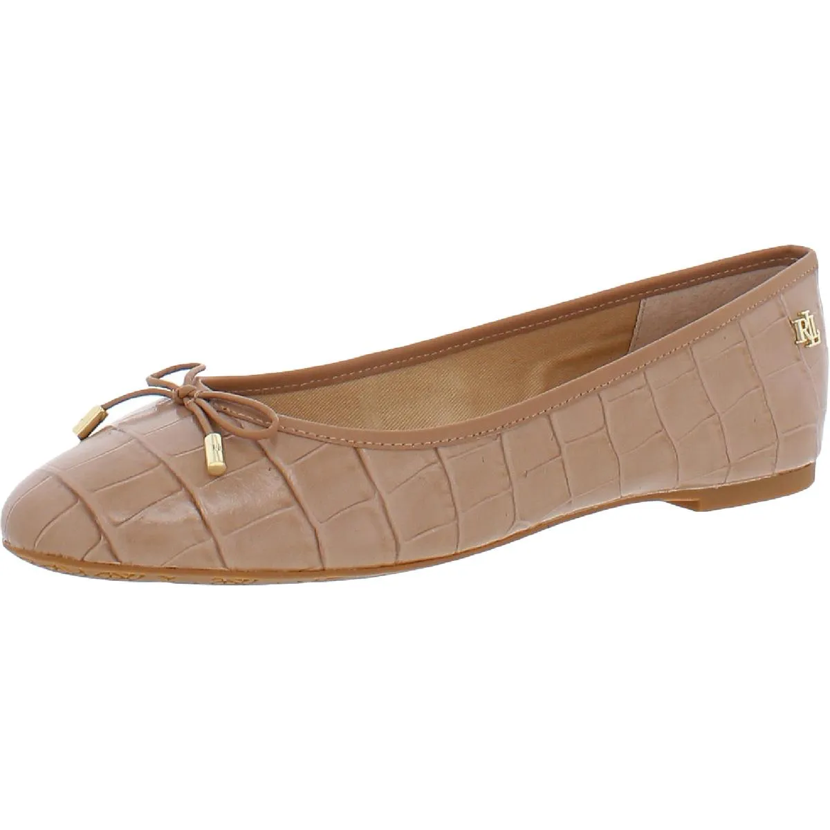 Jayna Womens Leather Round Toe Ballet Flats