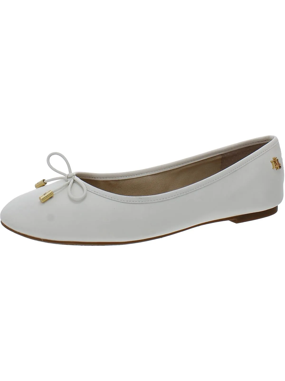 Jayna Womens Leather Round Toe Ballet Flats