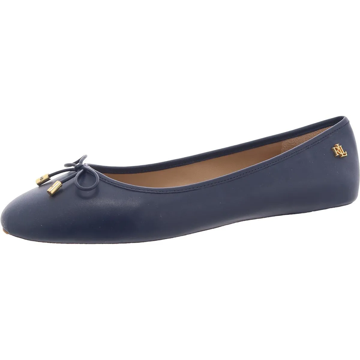 Jayna Womens Leather Round Toe Ballet Flats