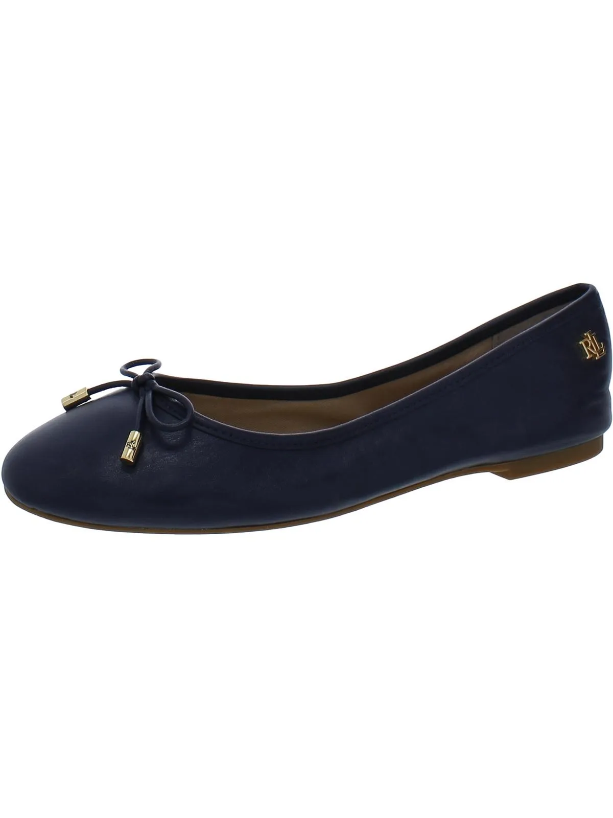Jayna Womens Leather Round Toe Ballet Flats