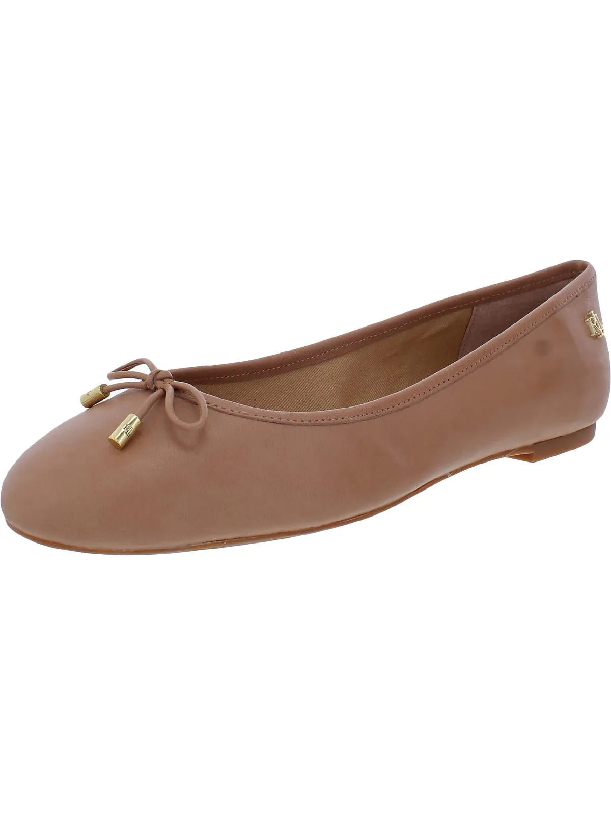 Jayna Womens Leather Round Toe Ballet Flats