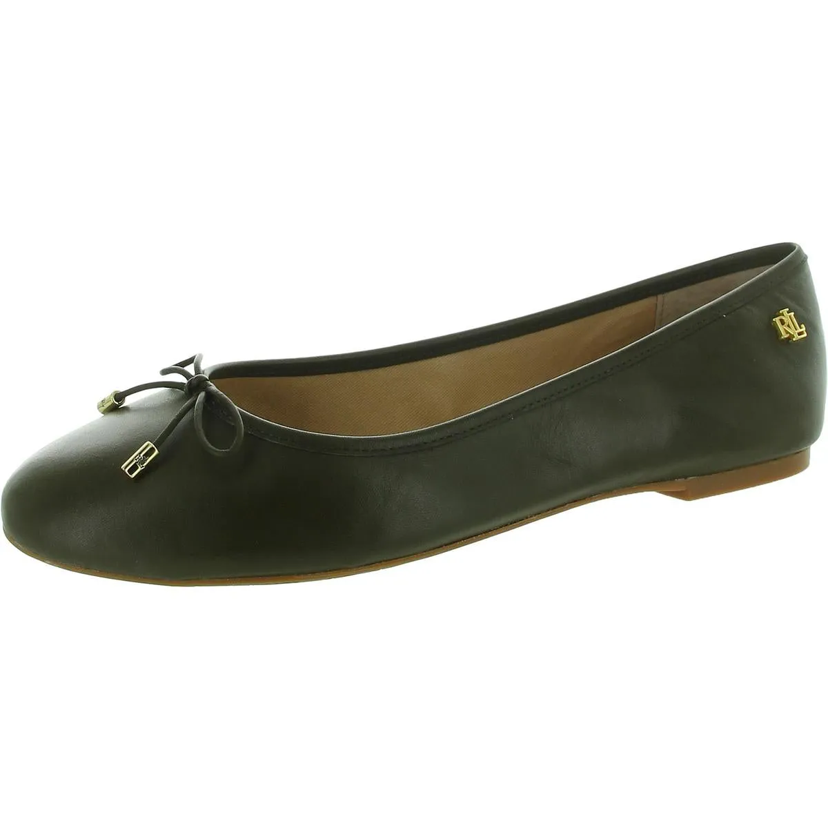 Jayna Womens Leather Round Toe Ballet Flats