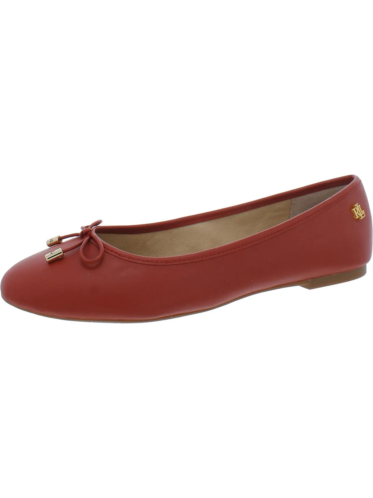 Jayna Womens Leather Round Toe Ballet Flats