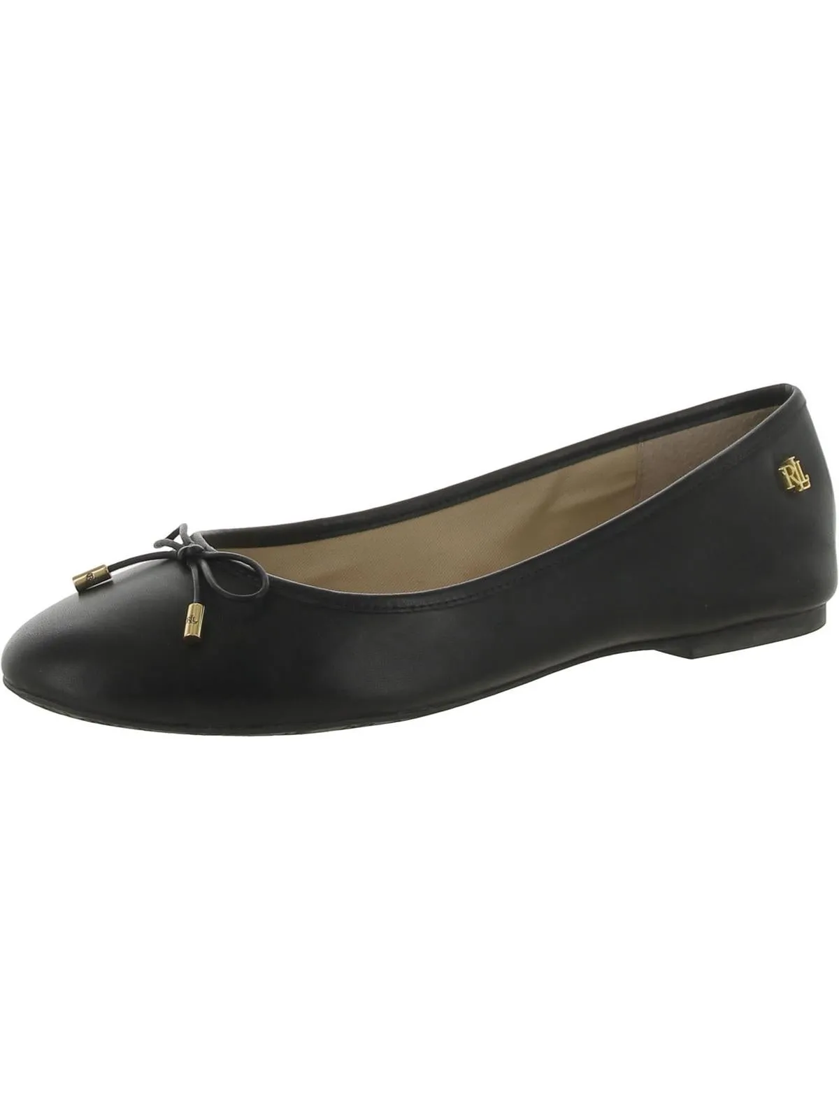 Jayna Womens Leather Round Toe Ballet Flats