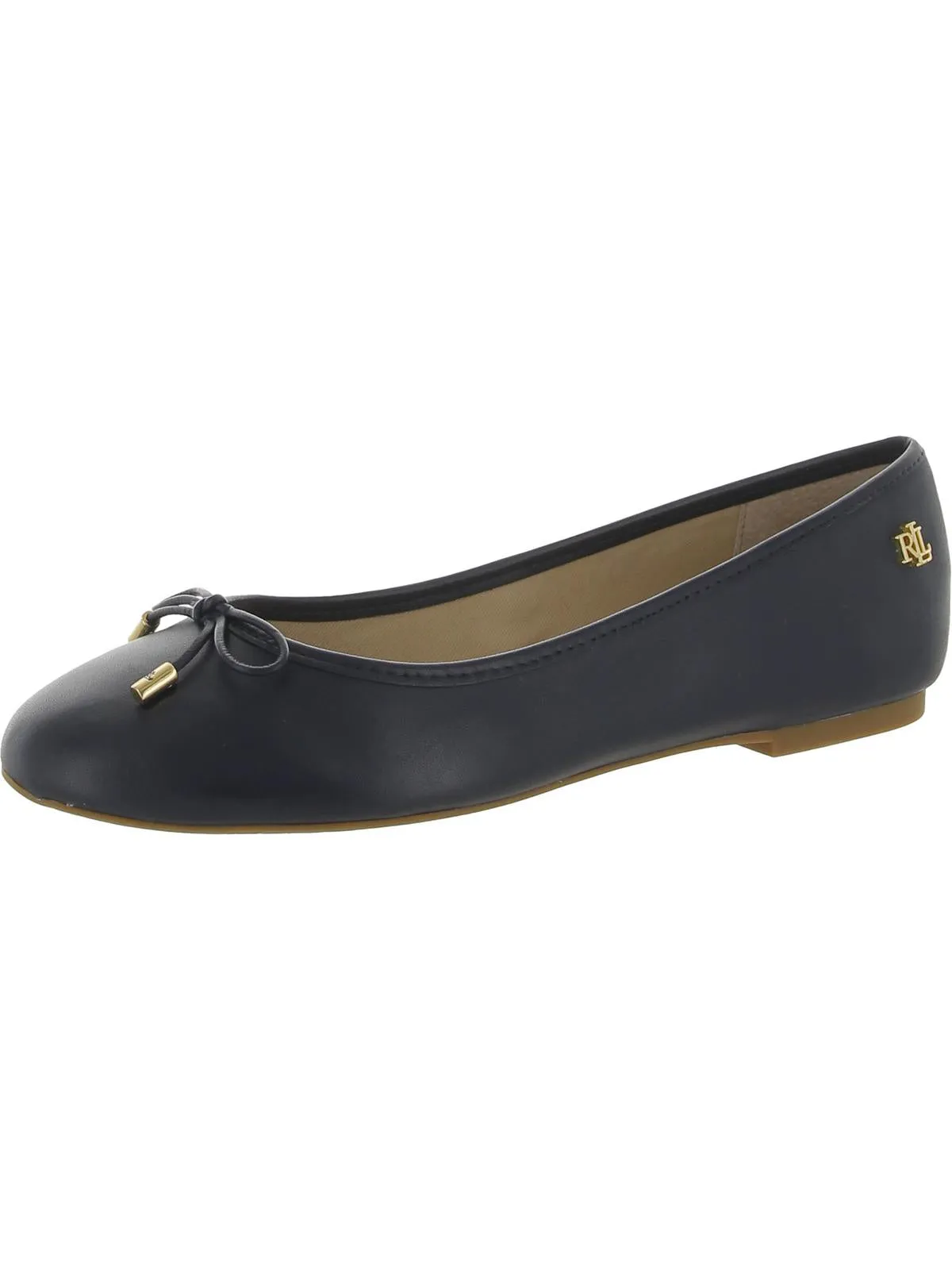Jayna Womens Leather Round Toe Ballet Flats
