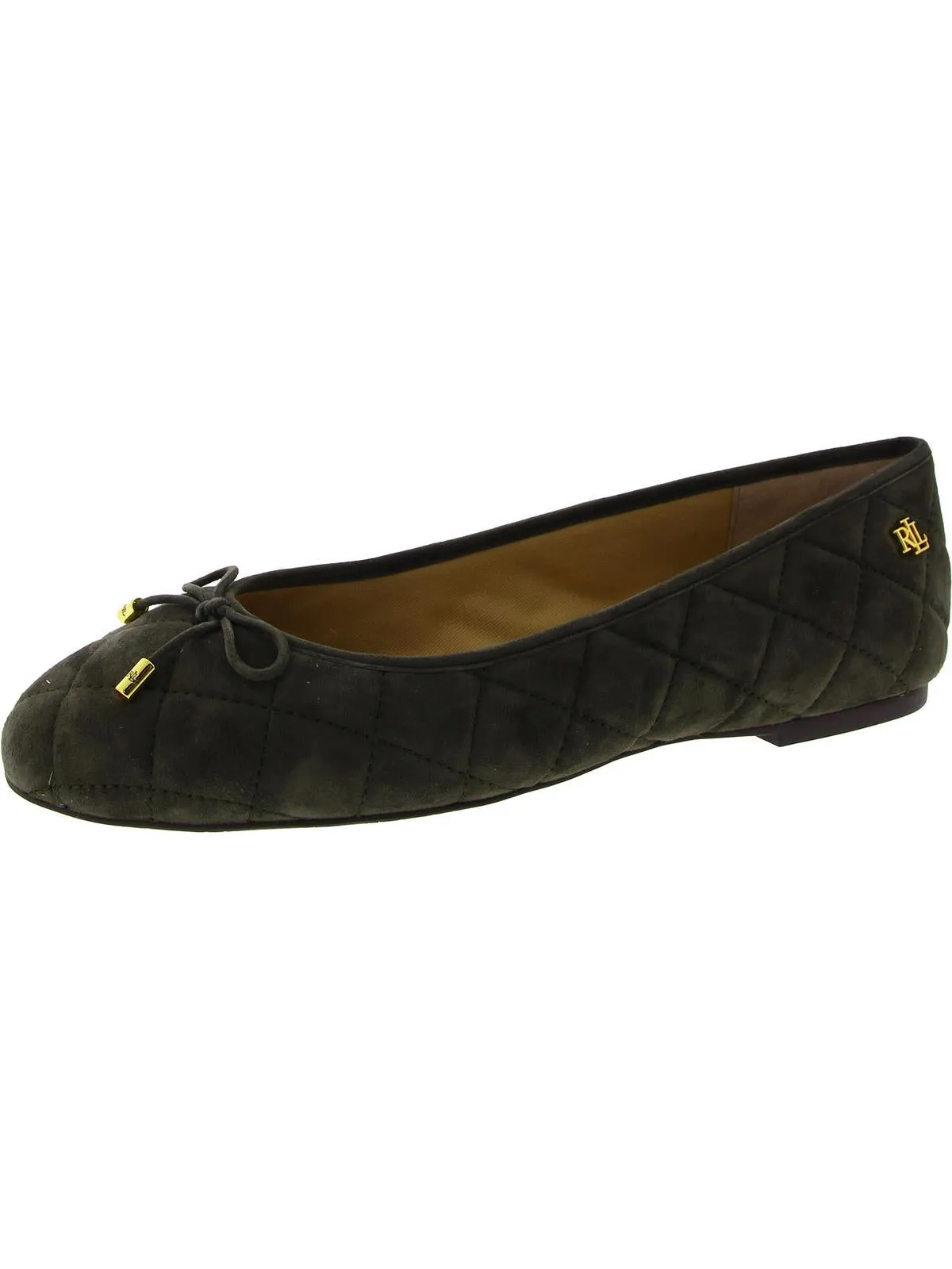 Jayna Womens Leather Round Toe Ballet Flats