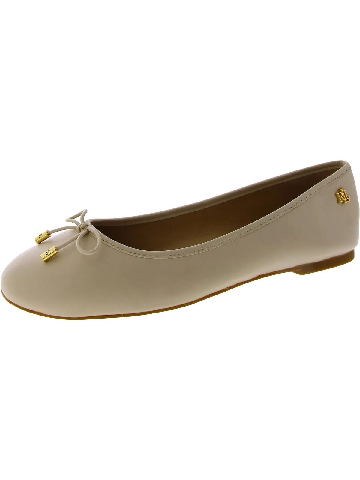 Jayna Womens Leather Round Toe Ballet Flats