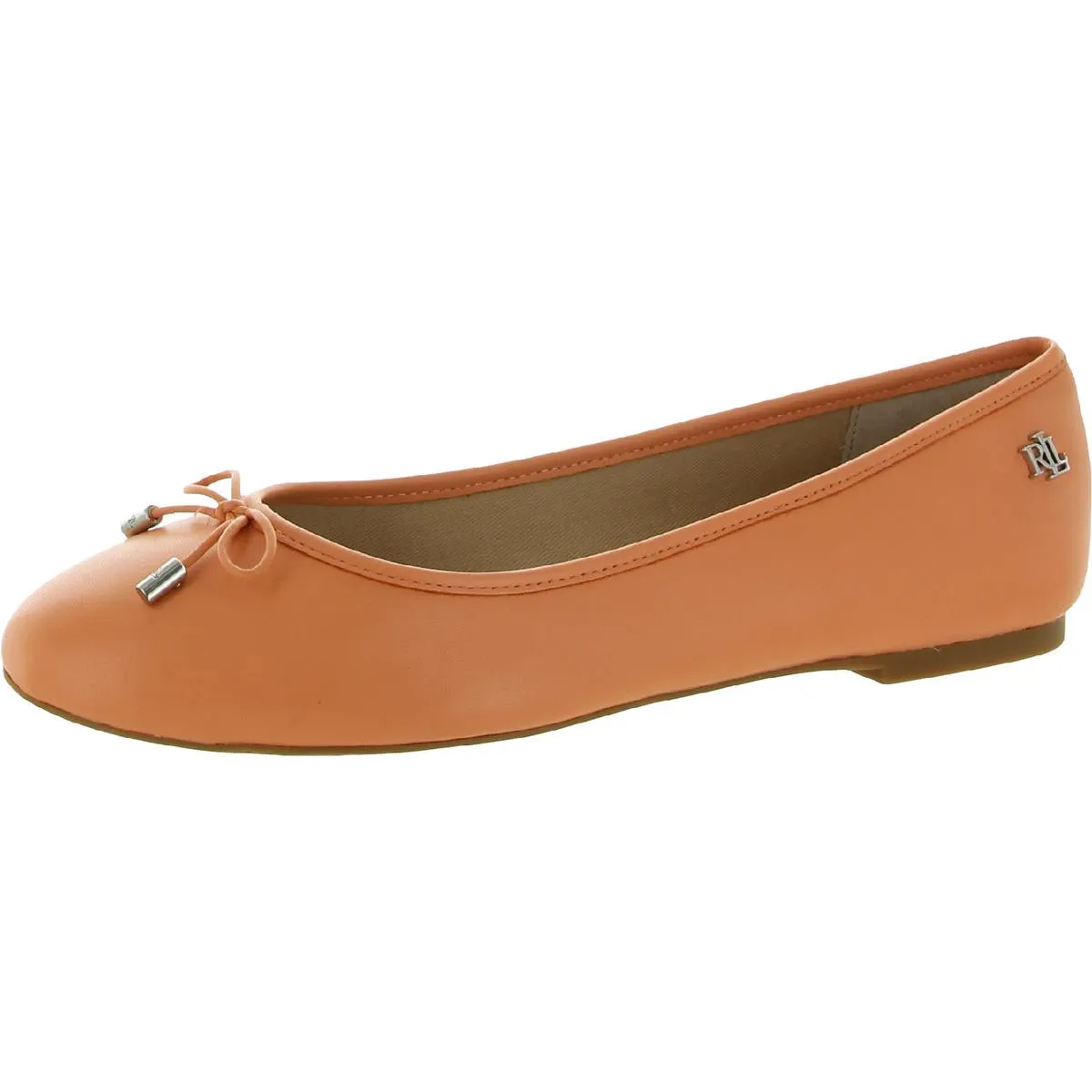 Jayna Womens Leather Round Toe Ballet Flats