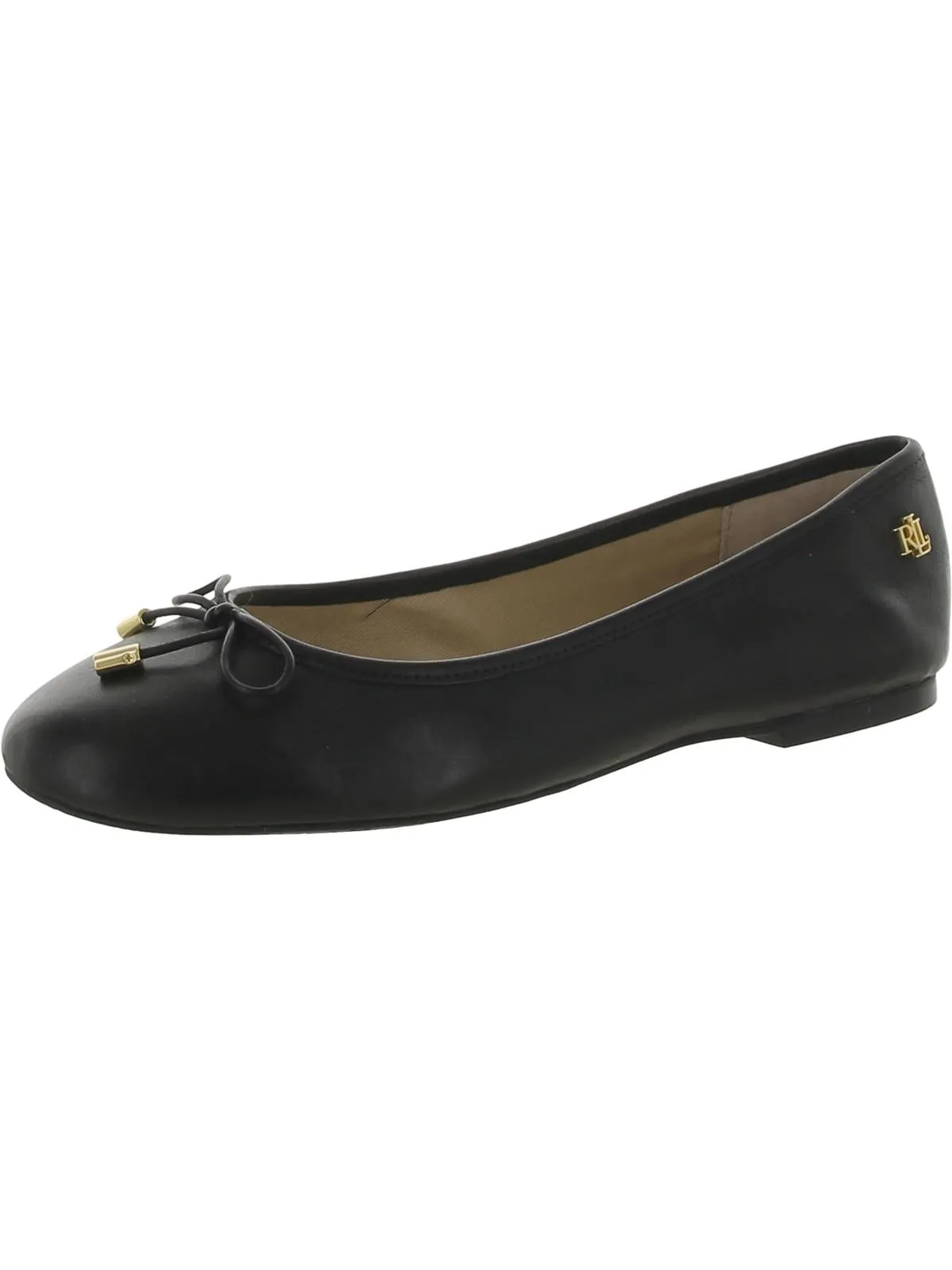 Jayna Womens Leather Round Toe Ballet Flats