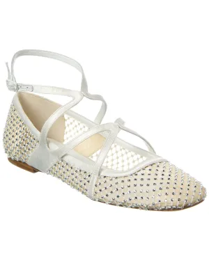 Jimmy Choo Astoria Leather-Trim Flat