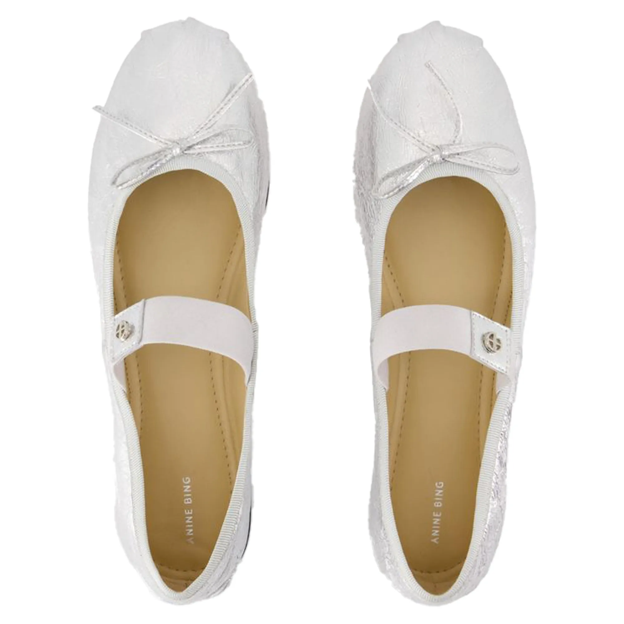 Jolie Flat Shoes - ANINE BING - Leather - Silver