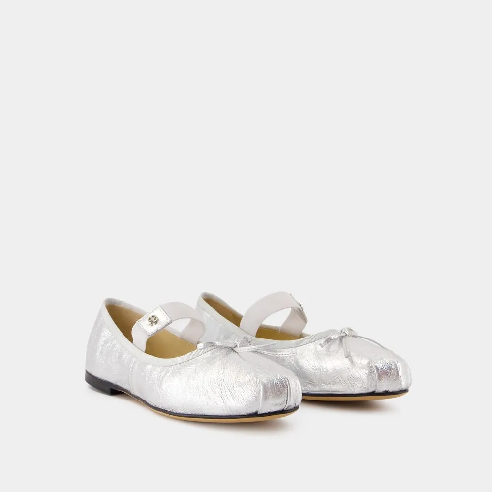 Jolie Flat Shoes - Leather - Silver