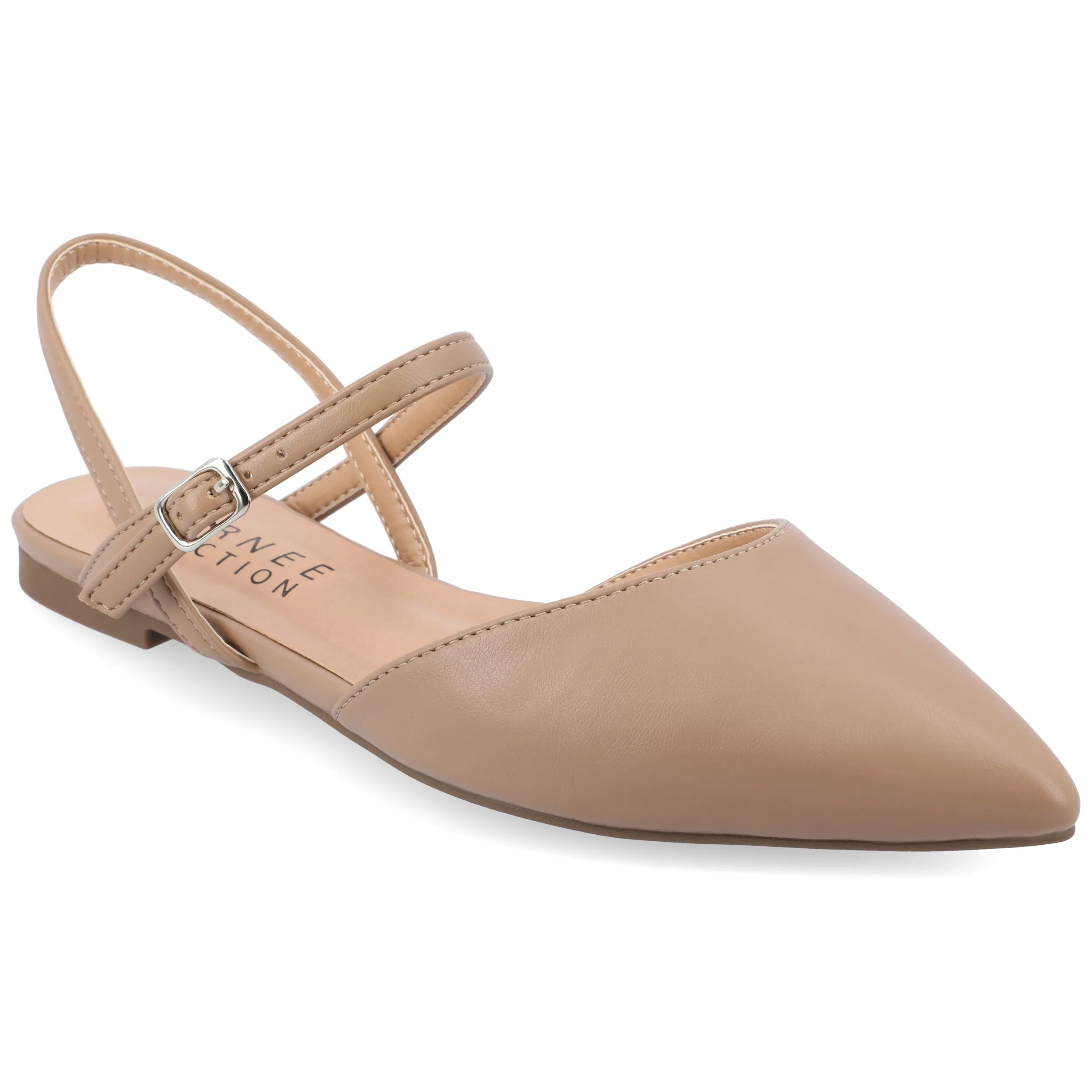 Journee Collection Women's Martine Narrow Width SuperNatural Shades Buckle Pointed Toe Flats