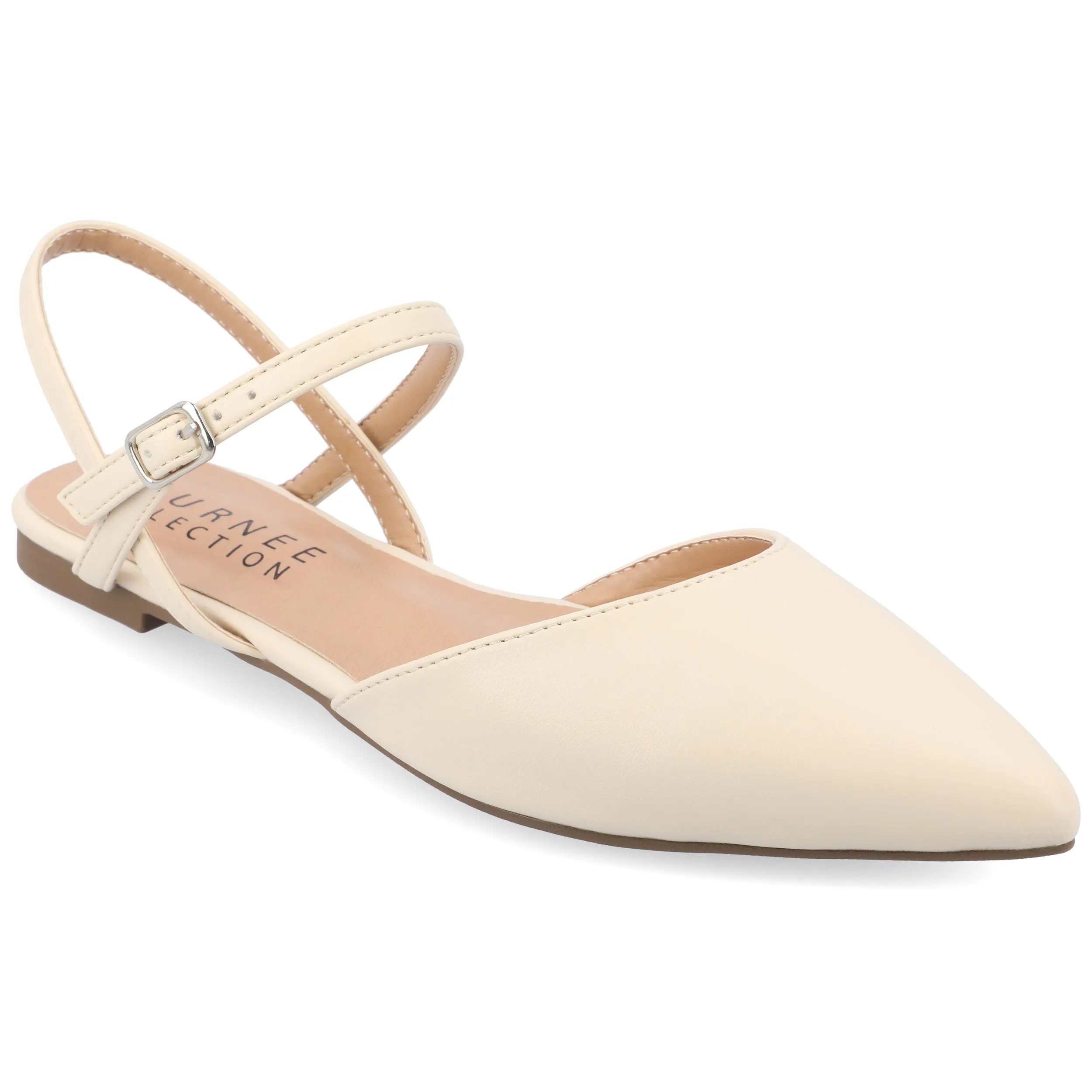 Journee Collection Women's Martine Narrow Width SuperNatural Shades Buckle Pointed Toe Flats