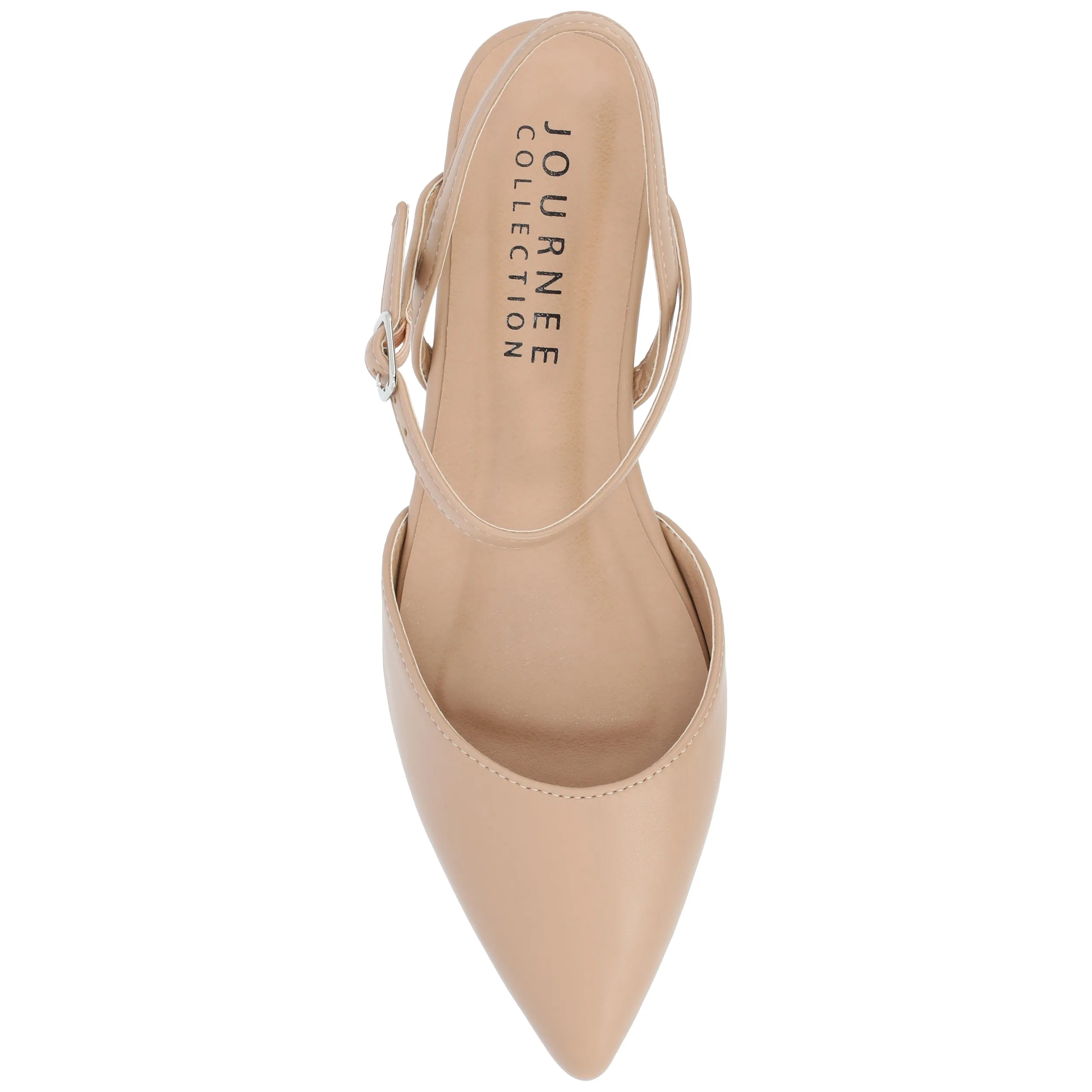 Journee Collection Women's Martine Narrow Width SuperNatural Shades Buckle Pointed Toe Flats