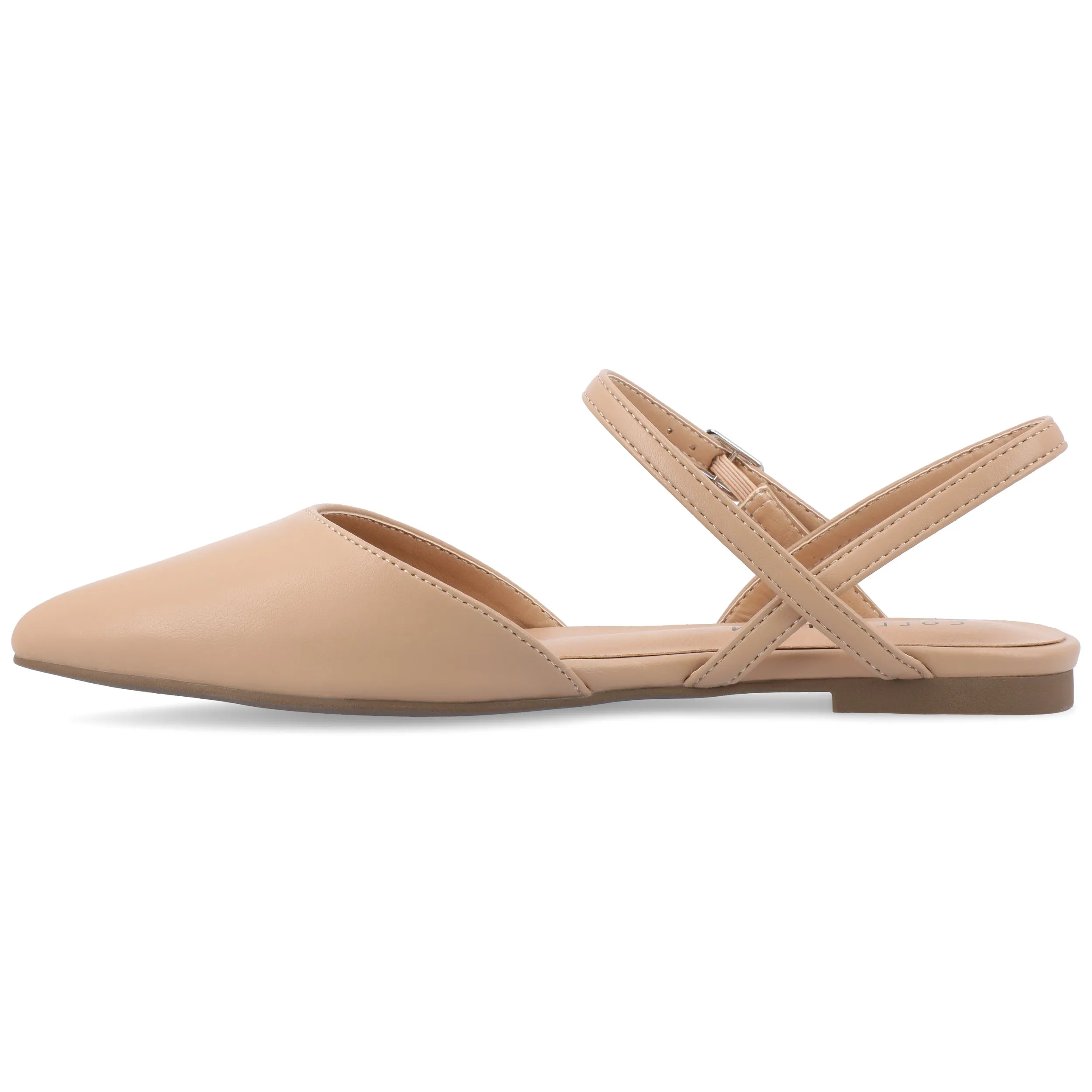 Journee Collection Women's Martine Narrow Width SuperNatural Shades Buckle Pointed Toe Flats