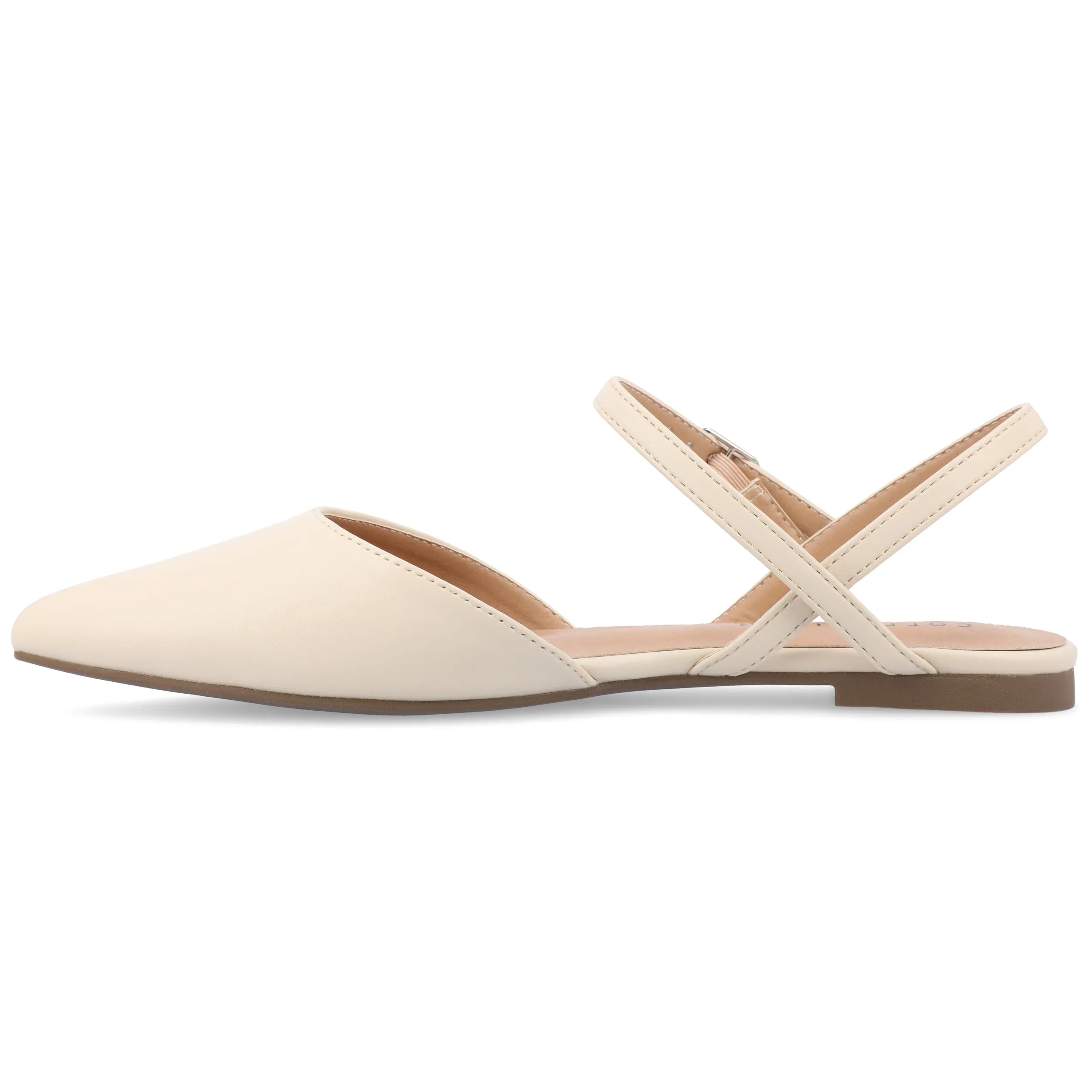 Journee Collection Women's Martine SuperNatural Shades Buckle Pointed Toe Flats