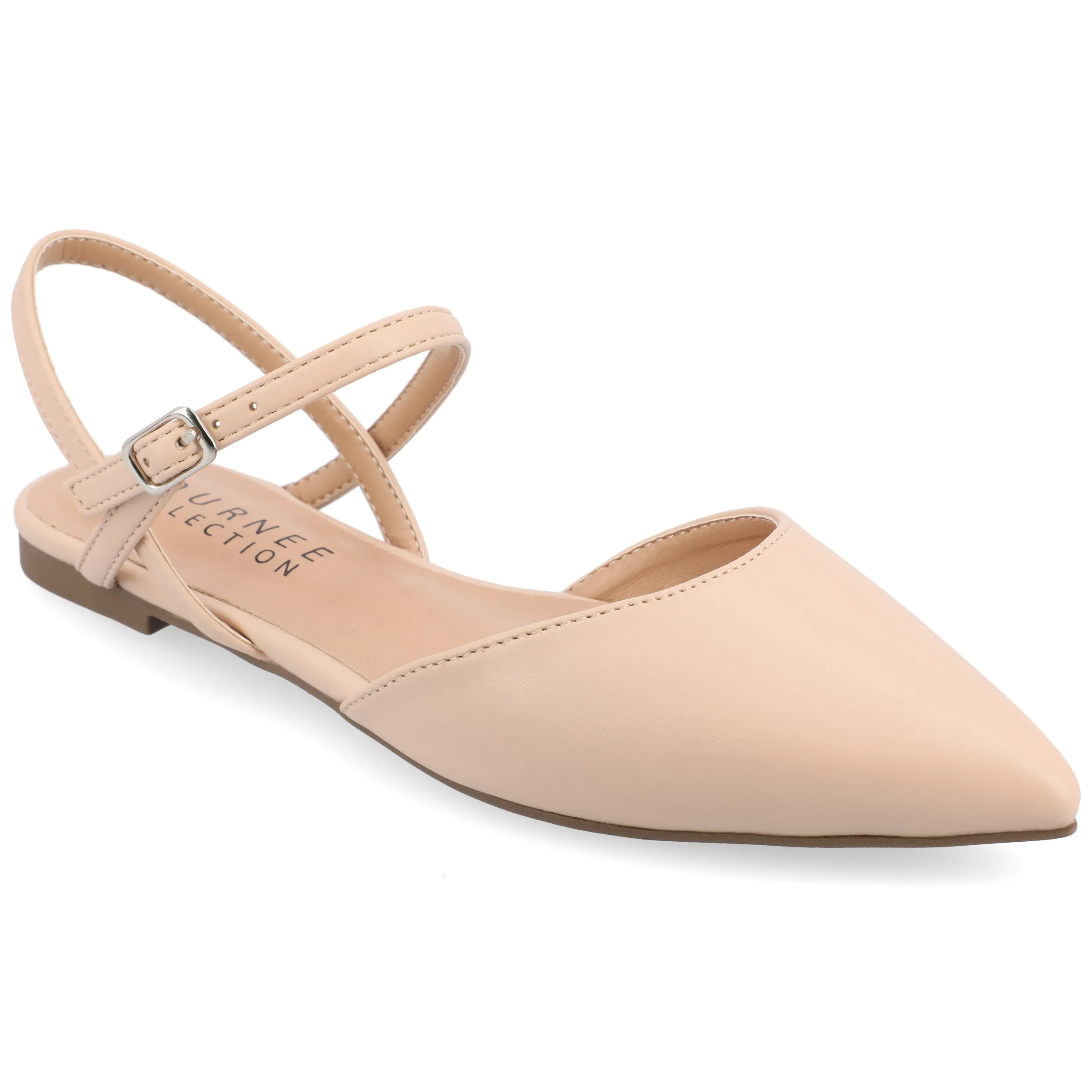 Journee Collection Women's Martine SuperNatural Shades Buckle Pointed Toe Flats
