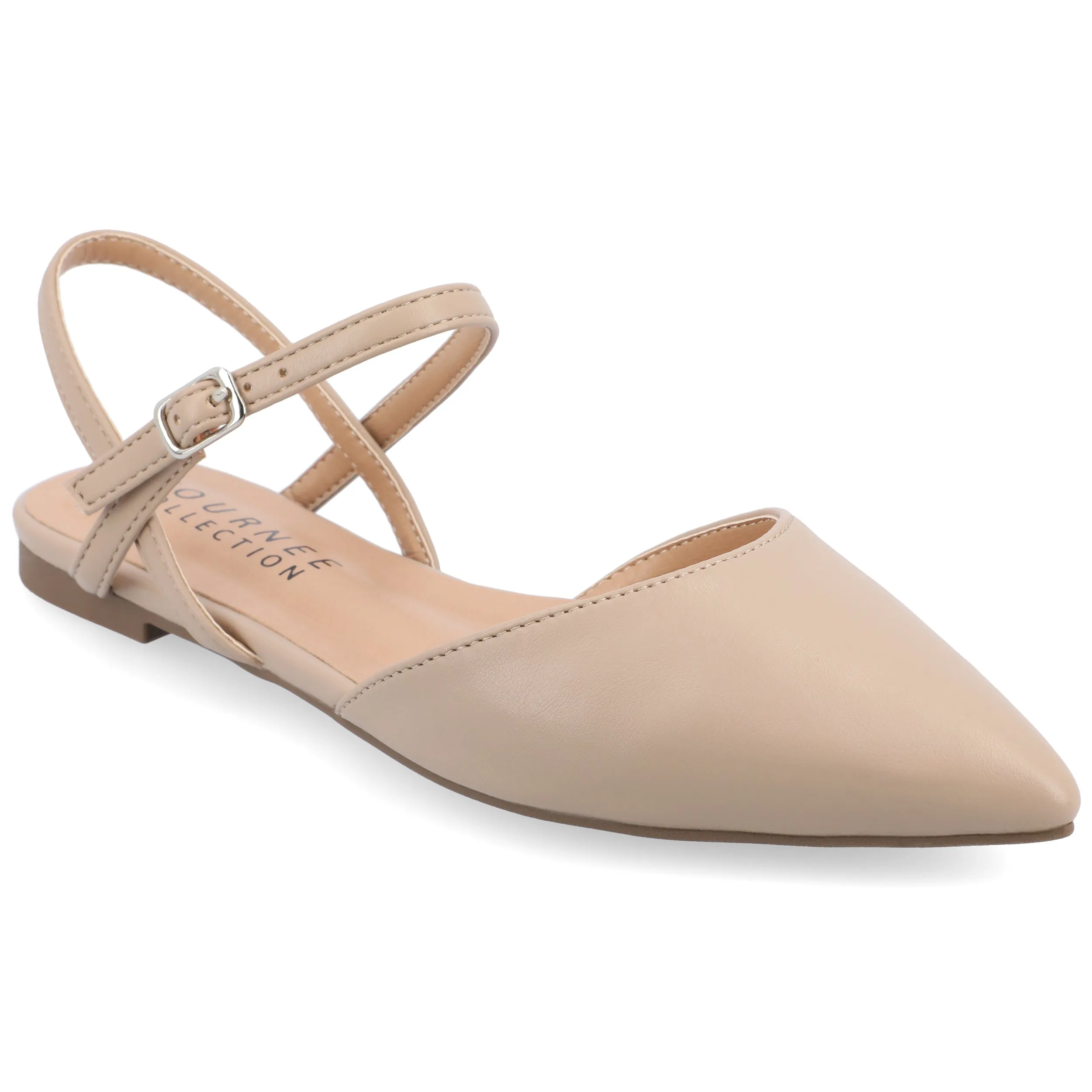 Journee Collection Women's Martine SuperNatural Shades Buckle Pointed Toe Flats
