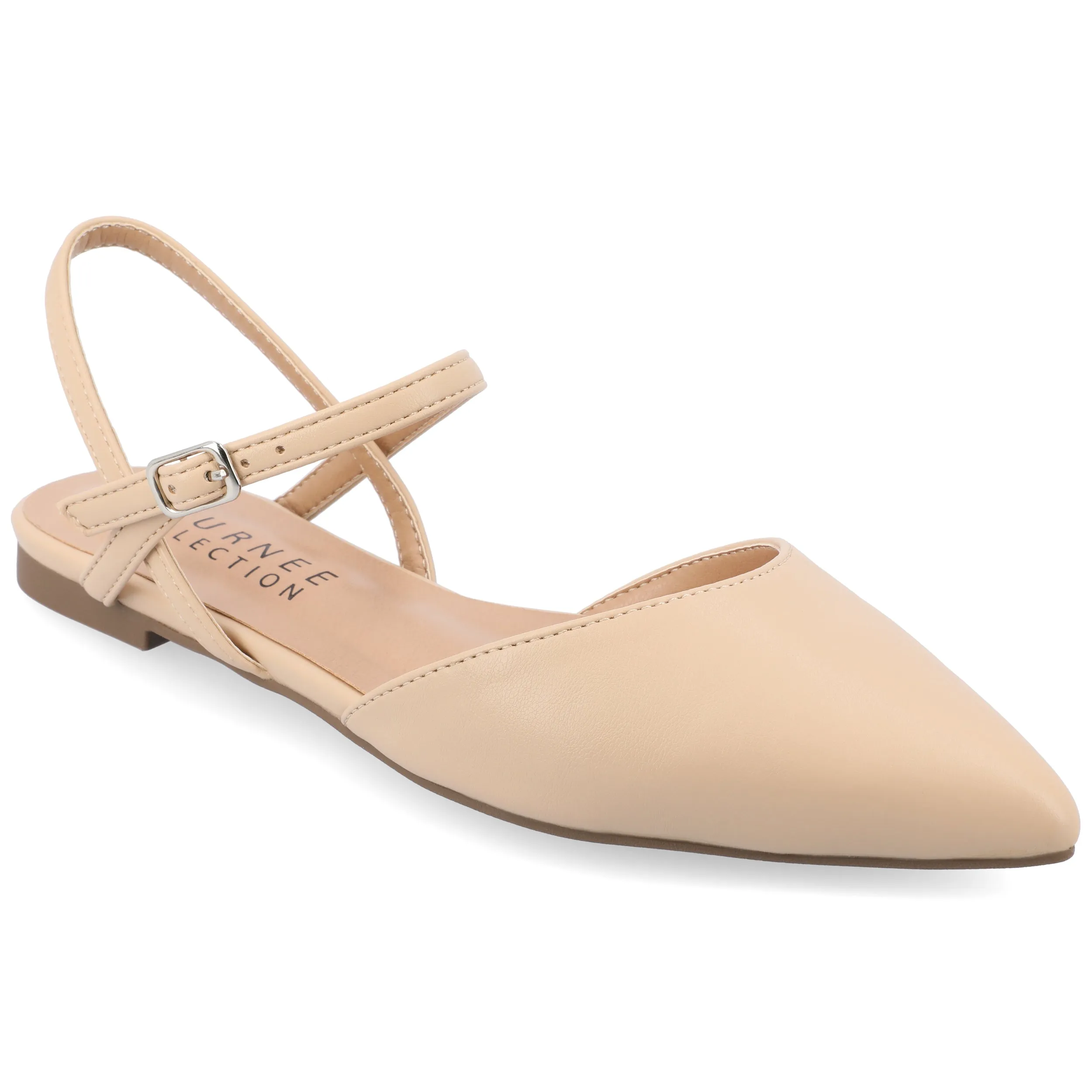 Journee Collection Women's Martine SuperNatural Shades Buckle Pointed Toe Flats
