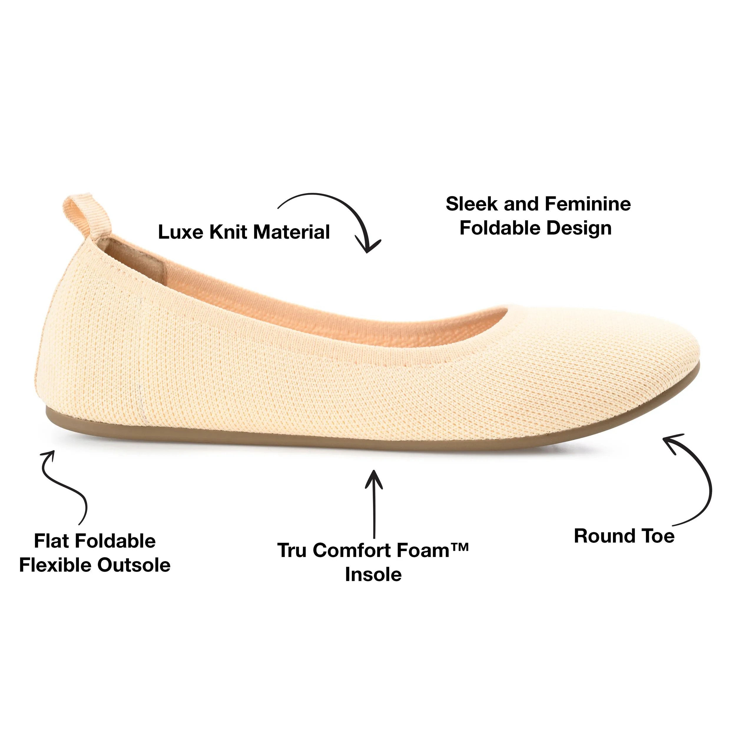 Journee Collection Women's Tru Comfort Foam Wide Width Jersie Foldable Flat