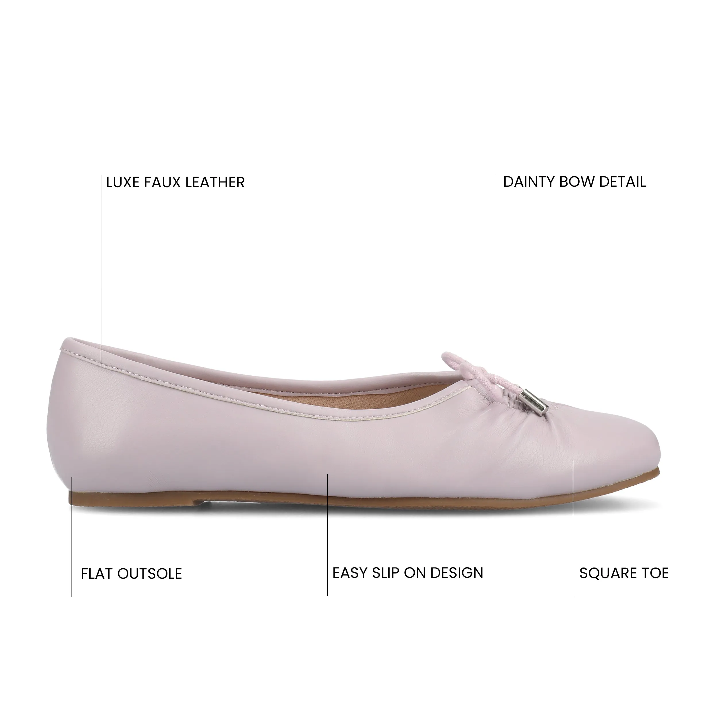 Journee Women's Callee Ballet Medium and Wide Width Dress Flats