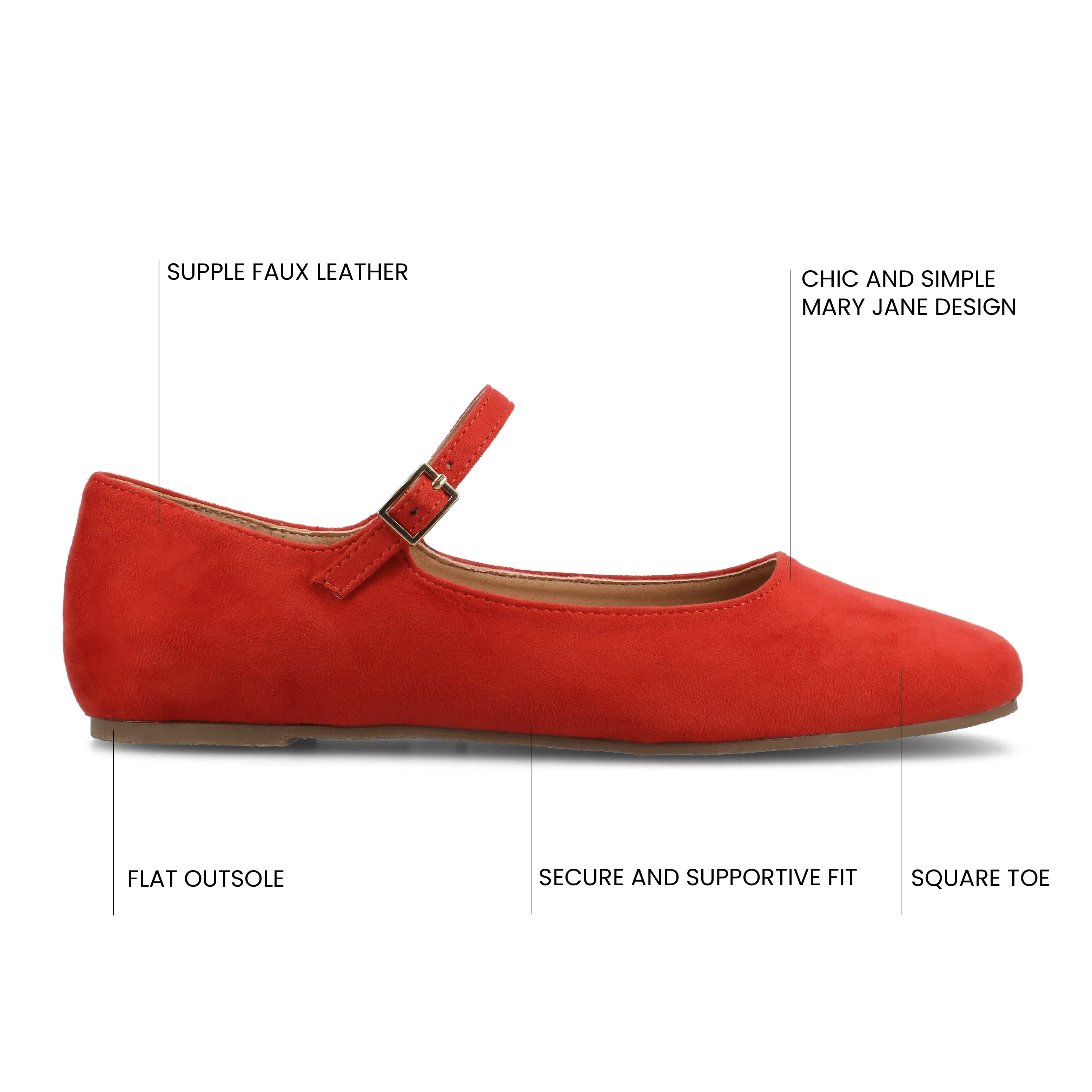 Journee Women's Medium and Wide Width Carrie Dress Flats
