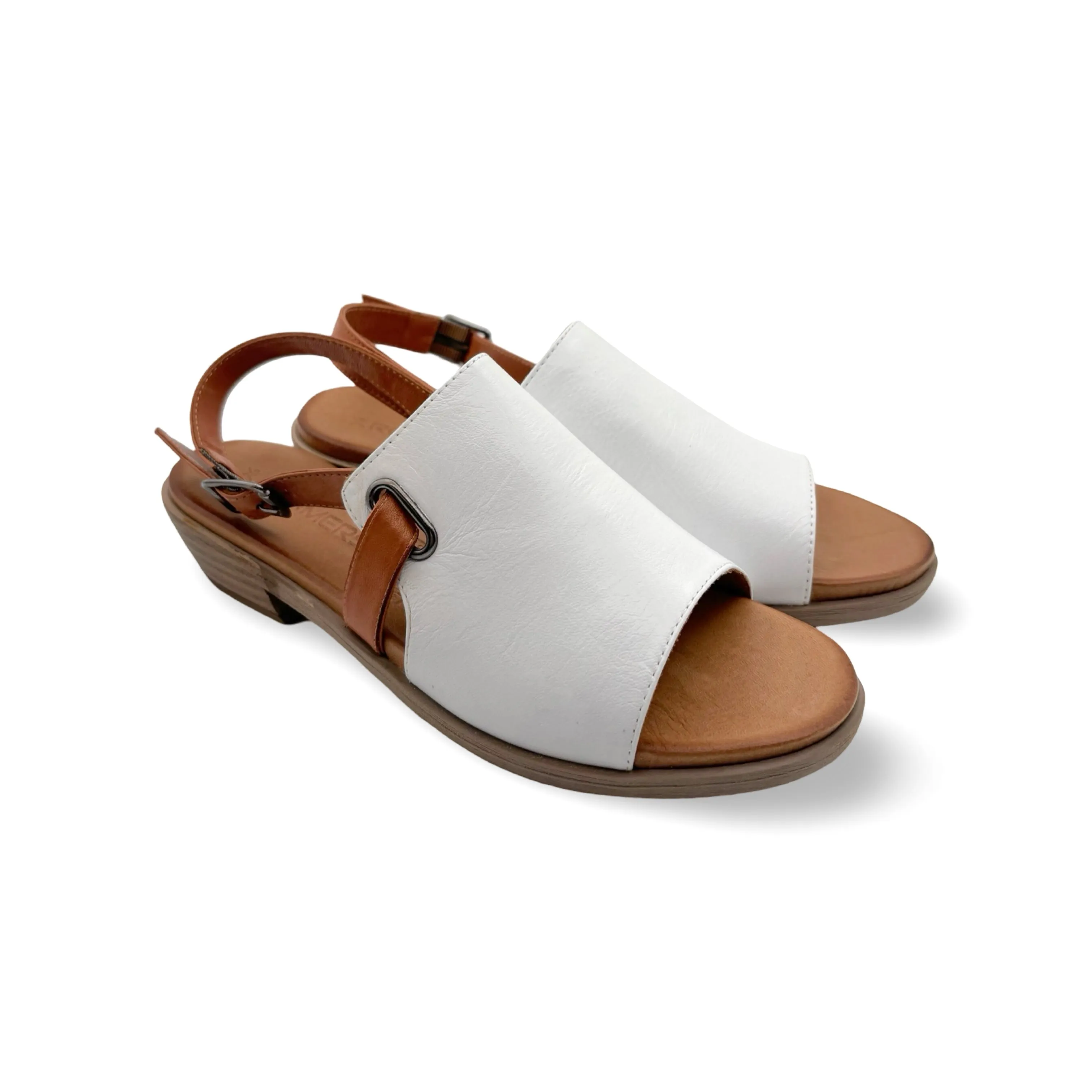 Jude White Leather Sandal