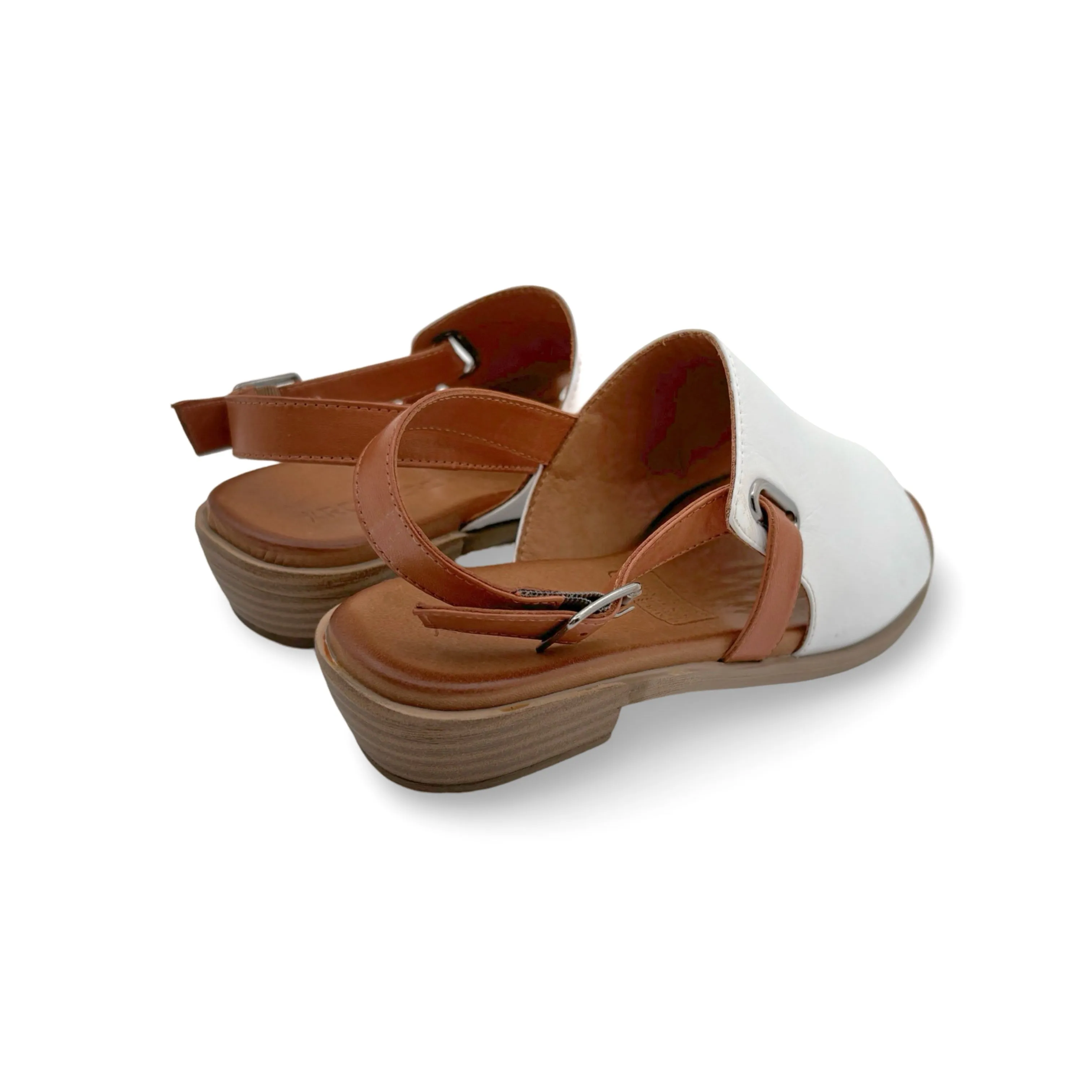 Jude White Leather Sandal