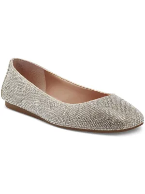 Juney2 Womens Rhinestone Slip On Ballet Flats