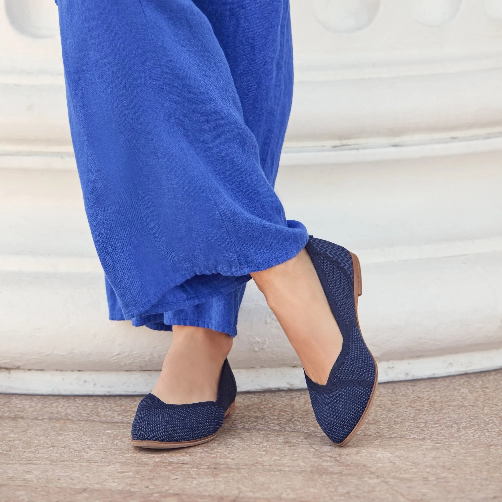 Jutti Neat Navy Knit Flat