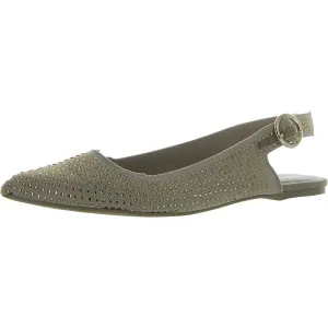 Kathrina Womens Knit Rhinestone Slingbacks