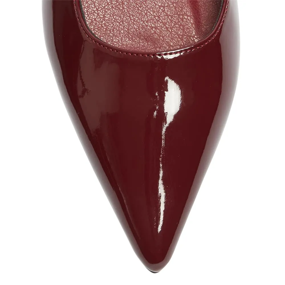 Katie Flat in Cherry Patent