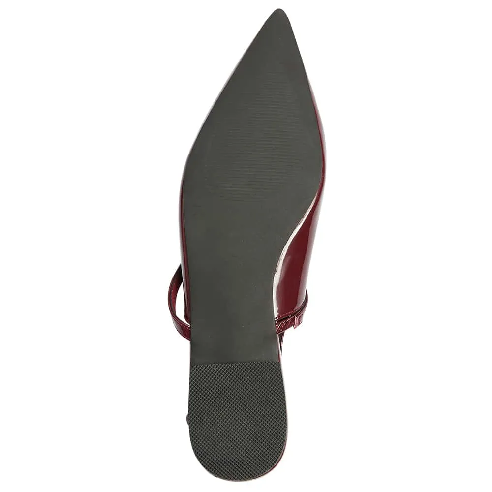 Katie Flat in Cherry Patent